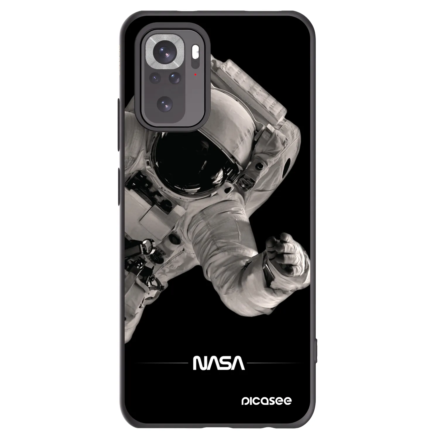 Picasee Μαύρη θήκη σιλικόνης για Xiaomi Redmi Note 10 - Astronaut Big