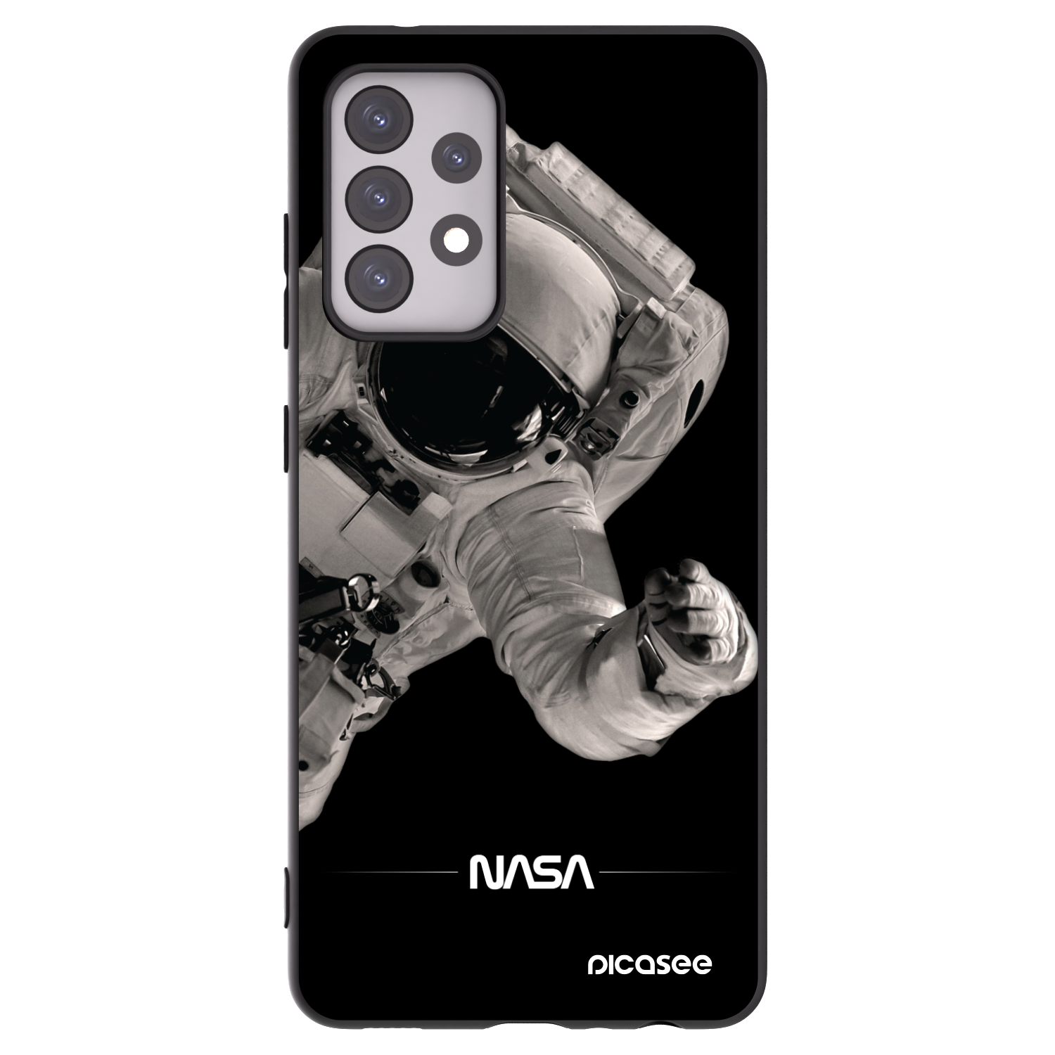 Picasee Μαύρη θήκη σιλικόνης για Samsung Galaxy A52 5G A525F - Astronaut Big