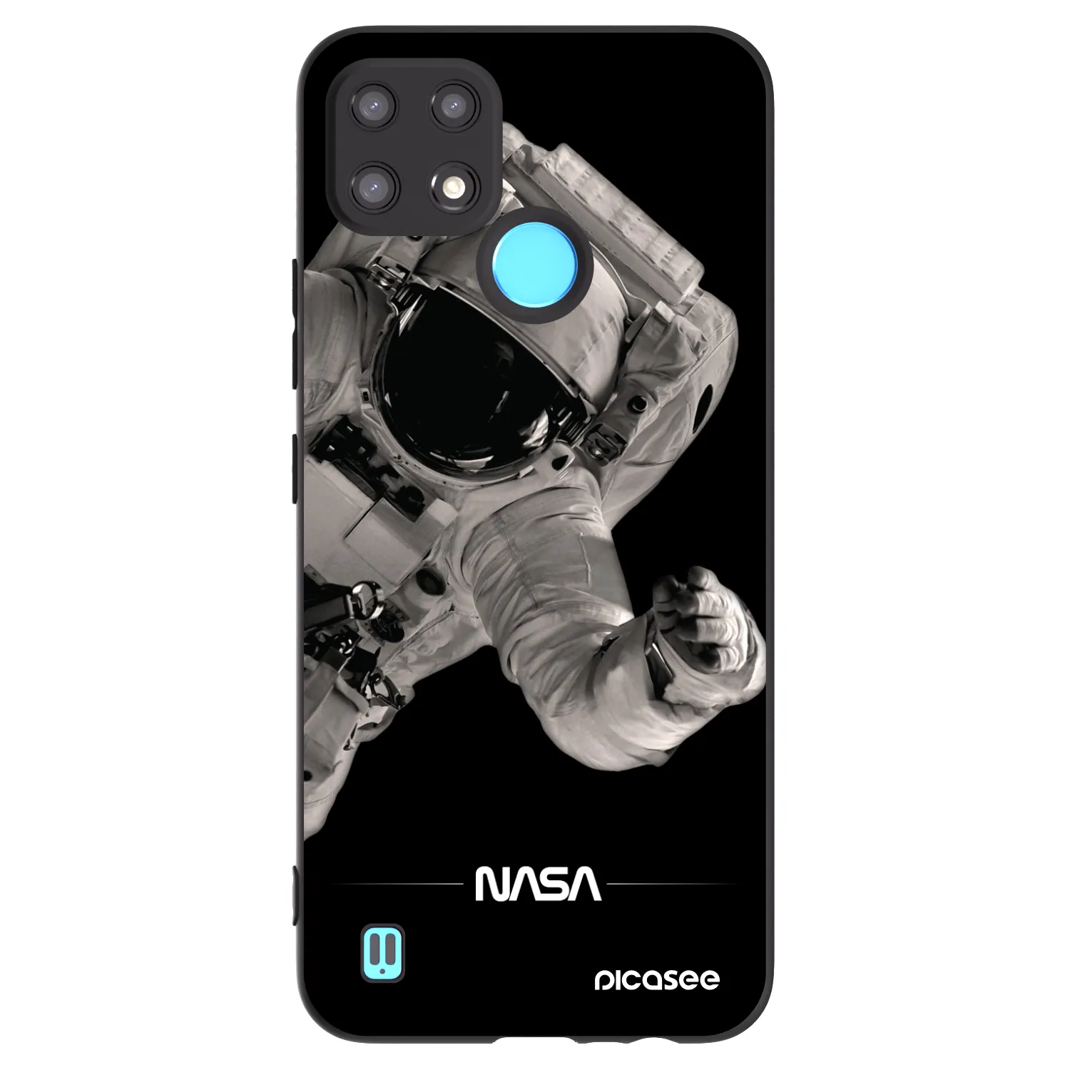 Picasee Μαύρη θήκη σιλικόνης για Realme C21 - Astronaut Big