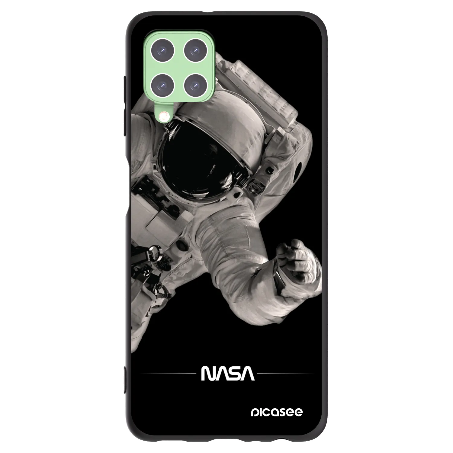 Picasee Μαύρη θήκη σιλικόνης για Samsung Galaxy A22 A225F 4G - Astronaut Big