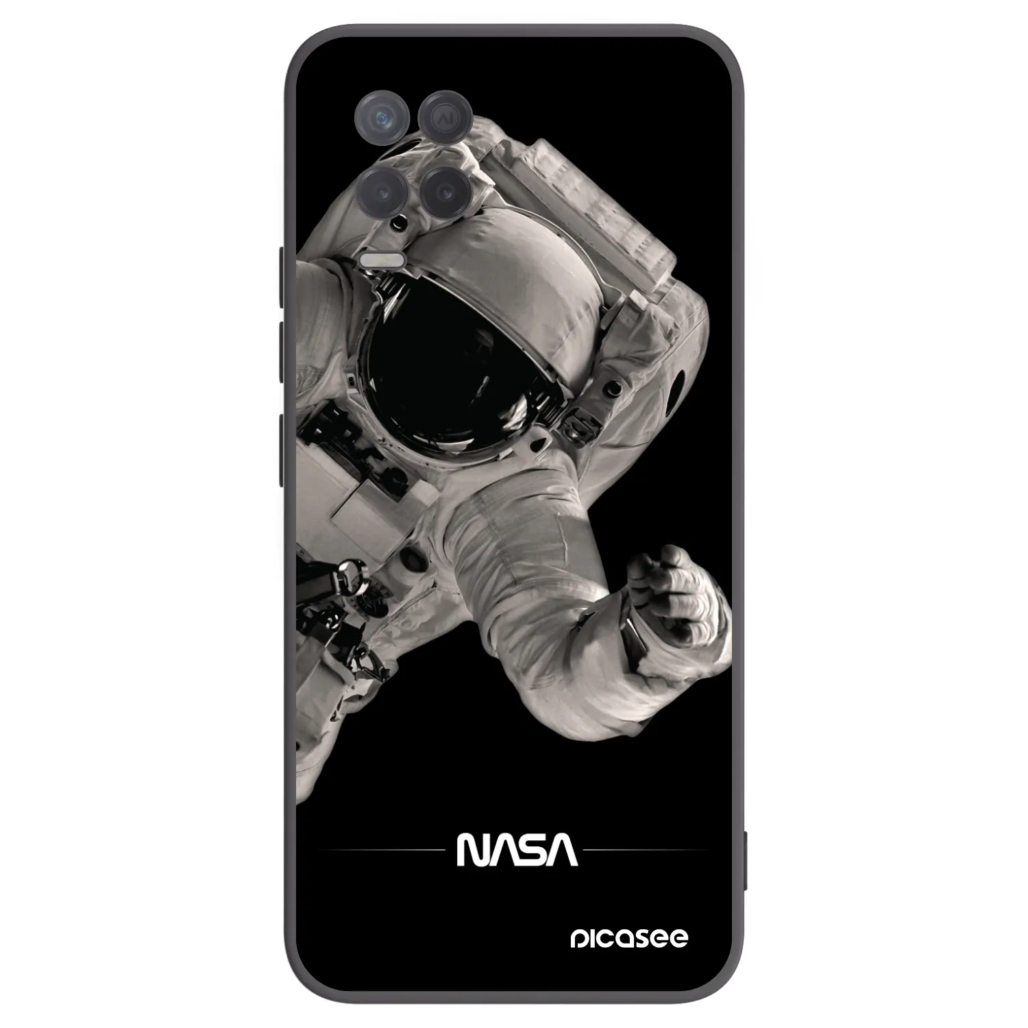 Picasee Μαύρη θήκη σιλικόνης για Realme 8 5G - Astronaut Big
