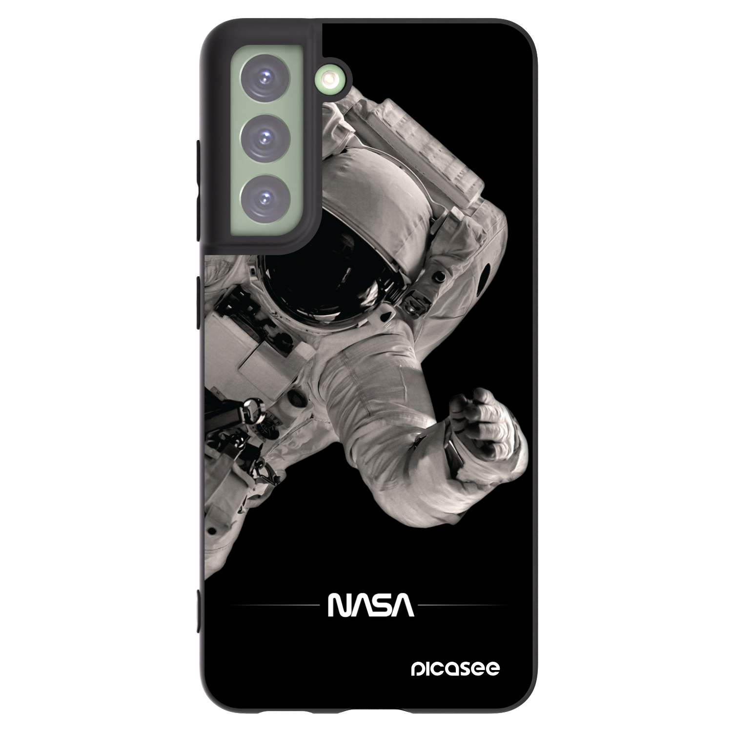 Picasee Μαύρη θήκη σιλικόνης για Samsung Galaxy S21 FE 5G - Astronaut Big