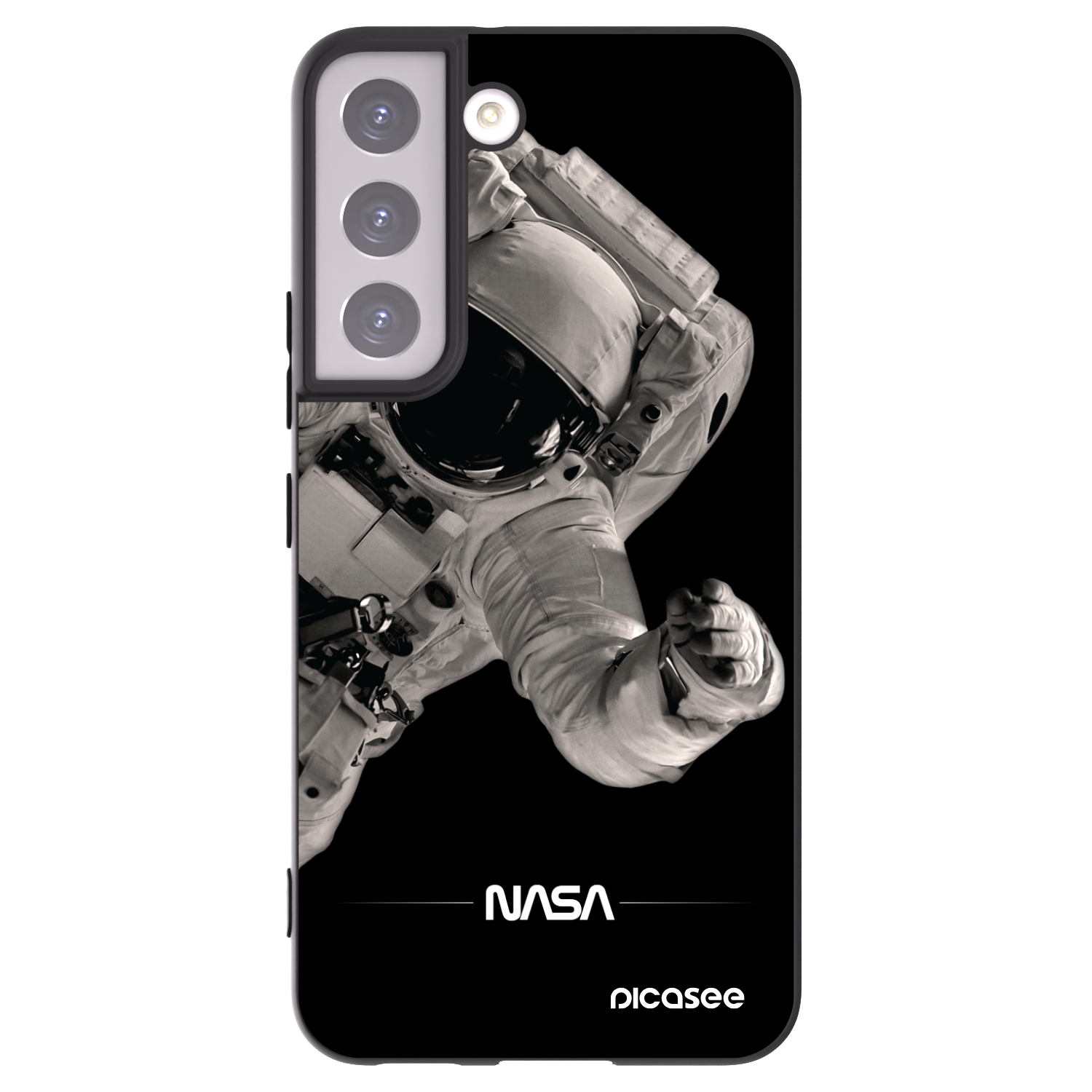 Picasee Μαύρη θήκη σιλικόνης για Samsung Galaxy S22 5G - Astronaut Big