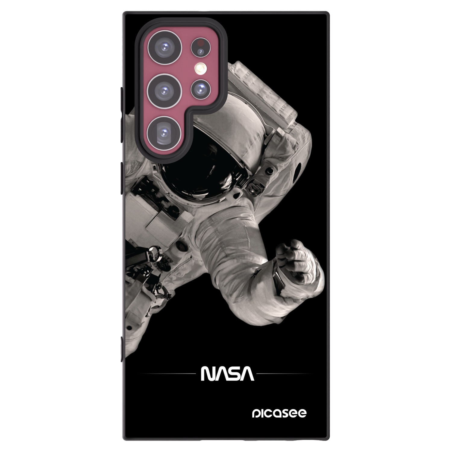 Picasee Μαύρη θήκη σιλικόνης για Samsung Galaxy S22 Ultra 5G - Astronaut Big