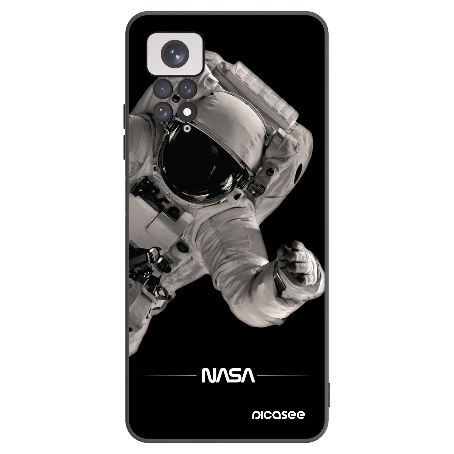 Picasee Μαύρη θήκη σιλικόνης για Xiaomi Redmi Note 11 - Astronaut Big