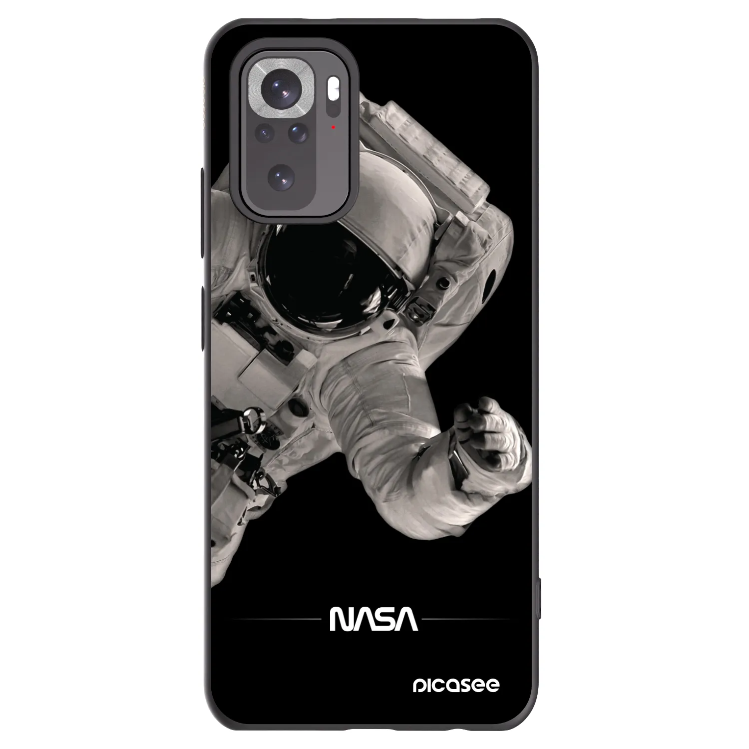 Picasee Μαύρη θήκη σιλικόνης για Xiaomi Redmi Note 11S 4G - Astronaut Big