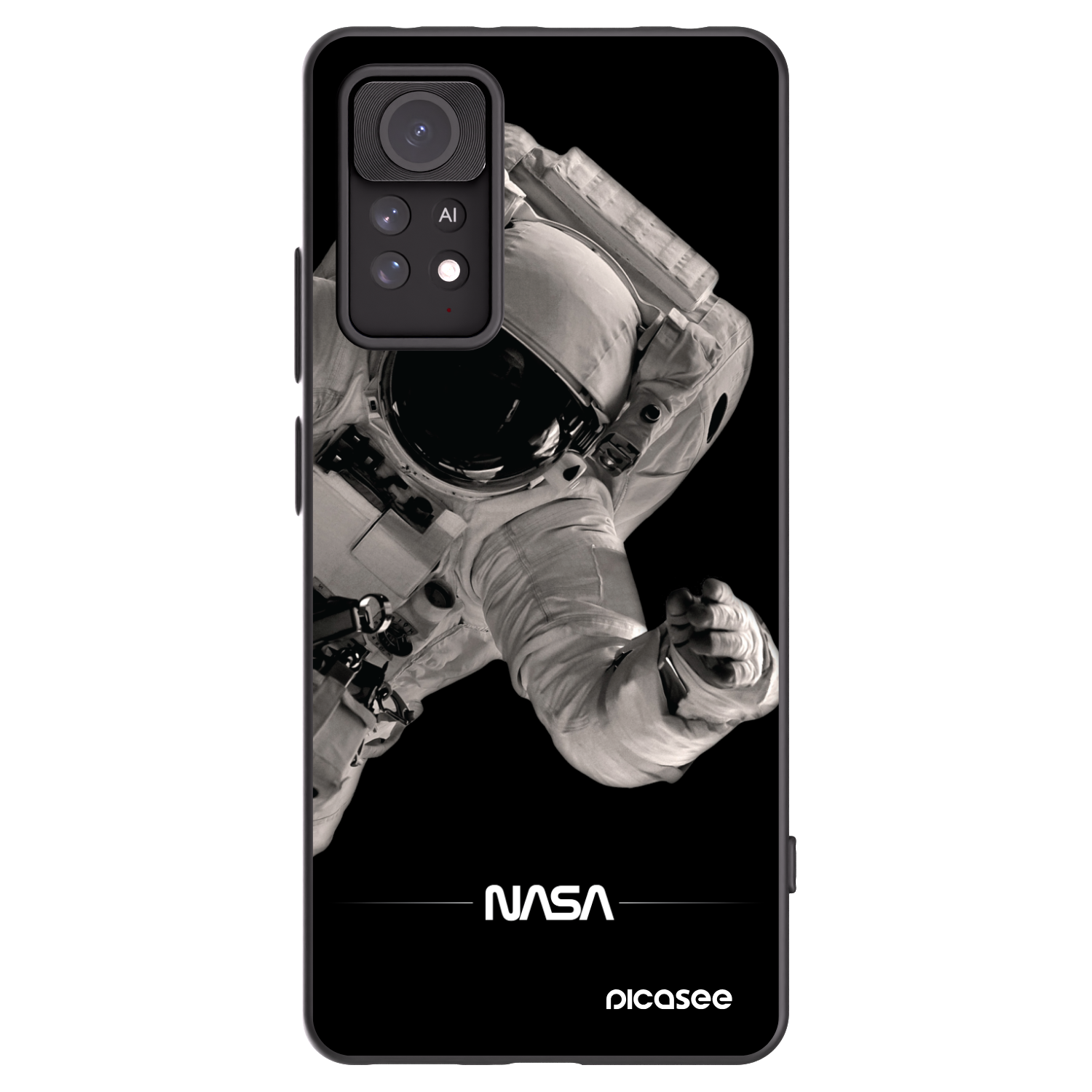 Picasee Μαύρη θήκη σιλικόνης για Xiaomi Redmi Note 11 Pro - Astronaut Big