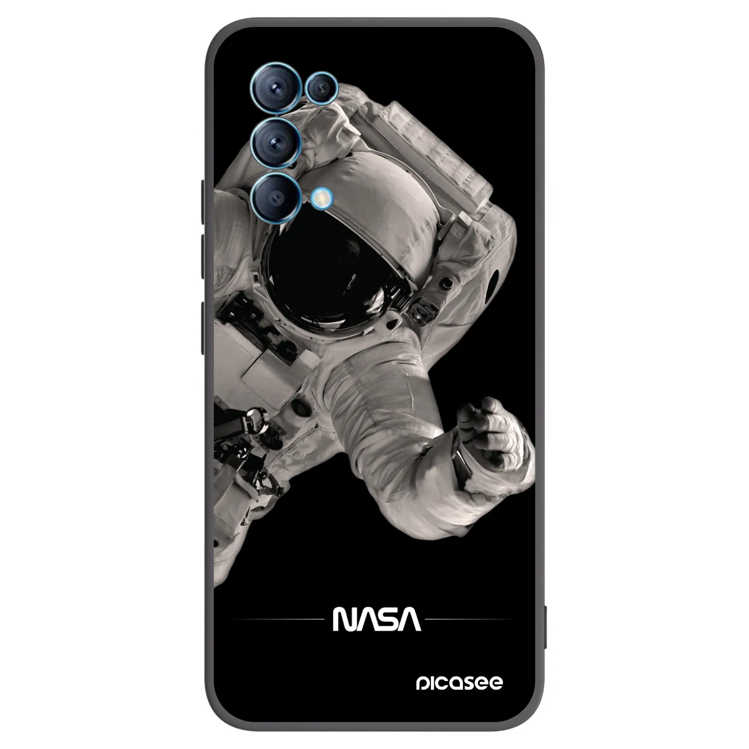Picasee Μαύρη θήκη σιλικόνης για OPPO Reno 5 5G - Astronaut Big