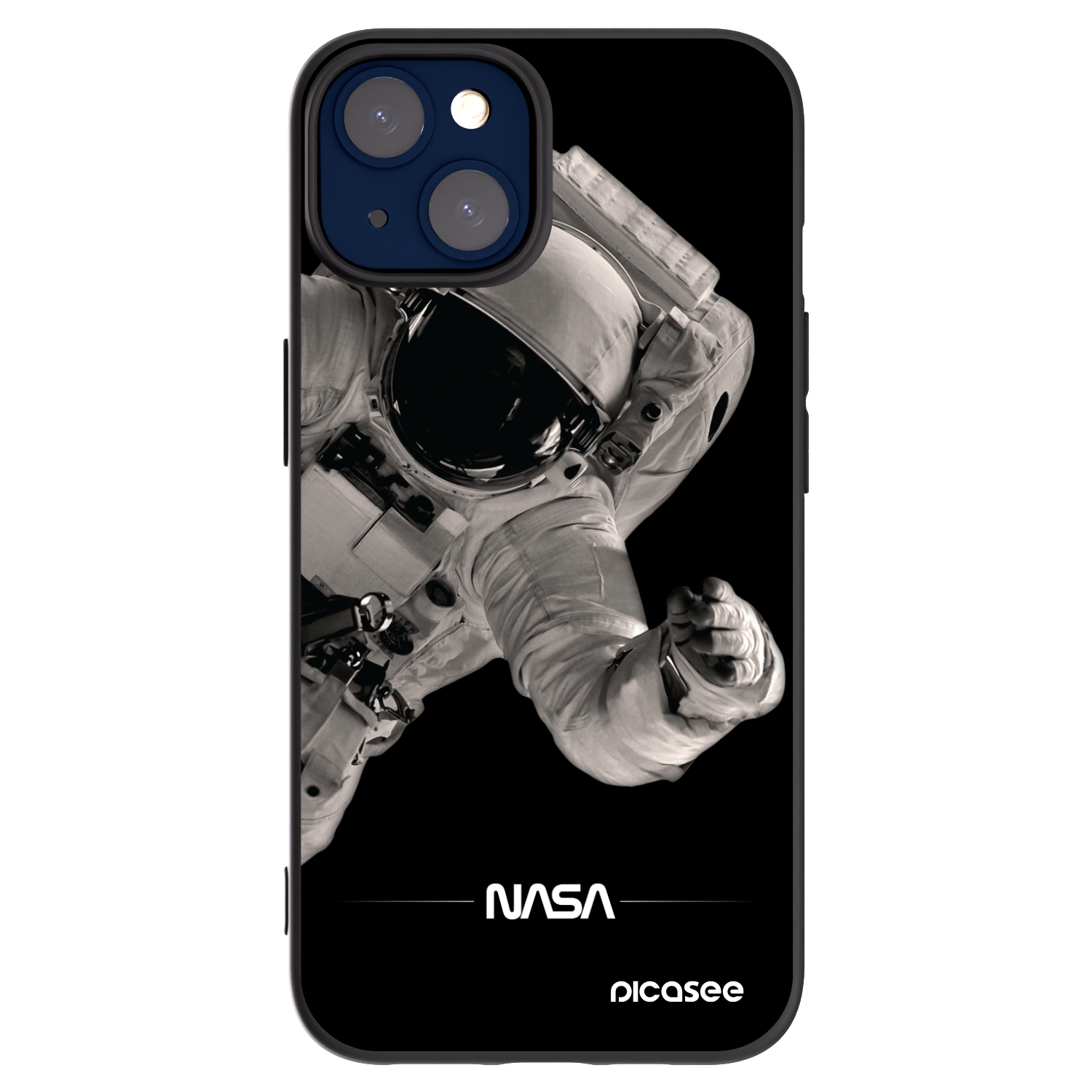 Picasee Μαύρη θήκη σιλικόνης για Apple iPhone 14 - Astronaut Big