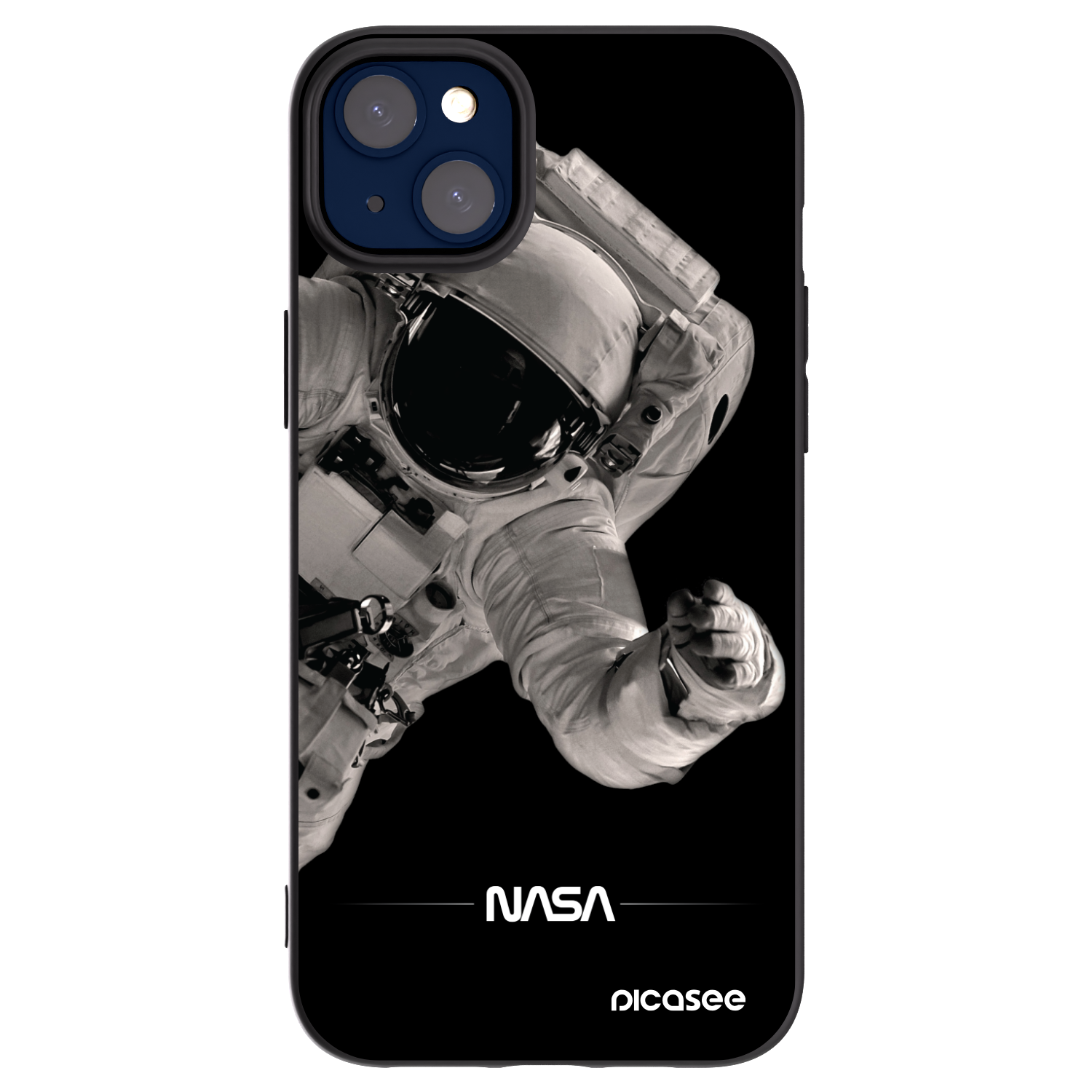 Picasee Μαύρη θήκη σιλικόνης για Apple iPhone 14 Plus - Astronaut Big