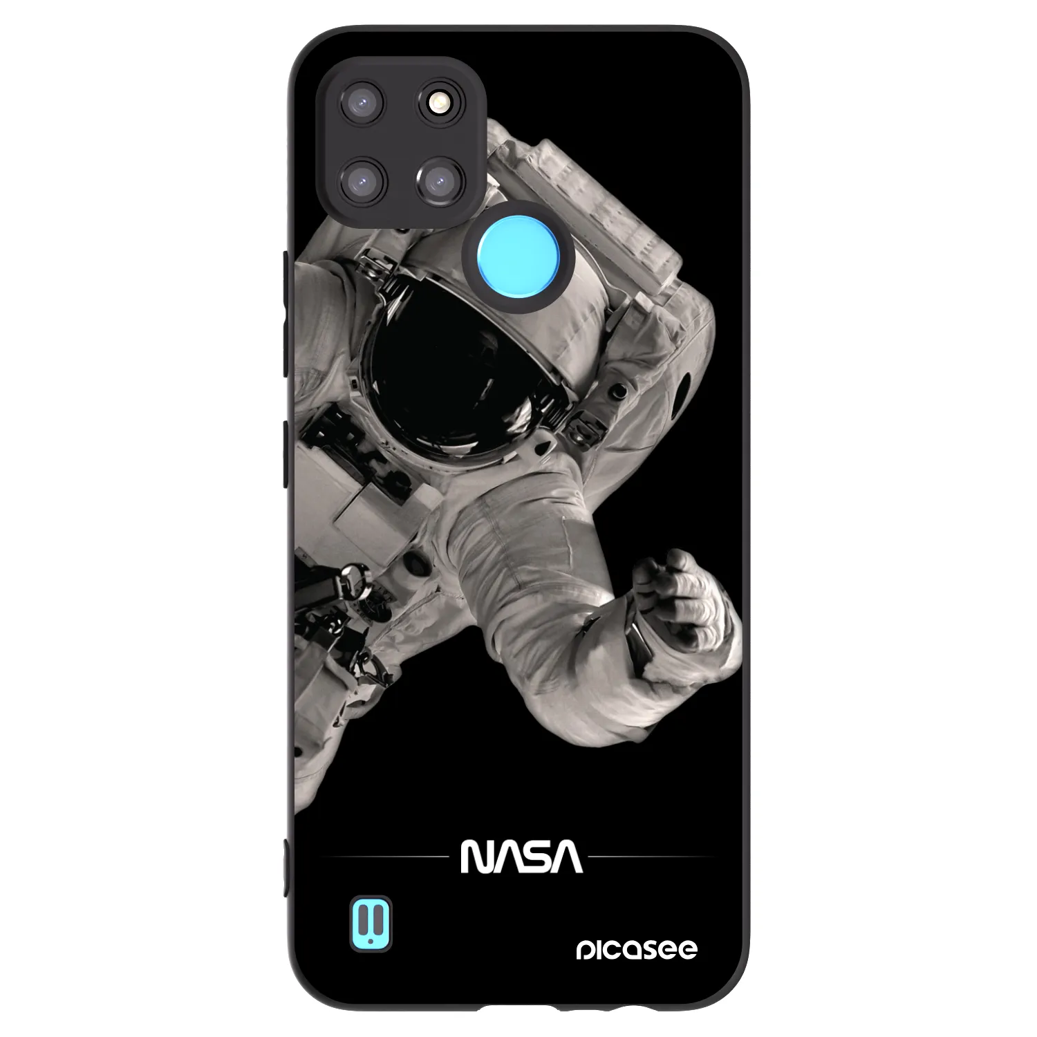 Picasee Μαύρη θήκη σιλικόνης για Realme C21Y - Astronaut Big