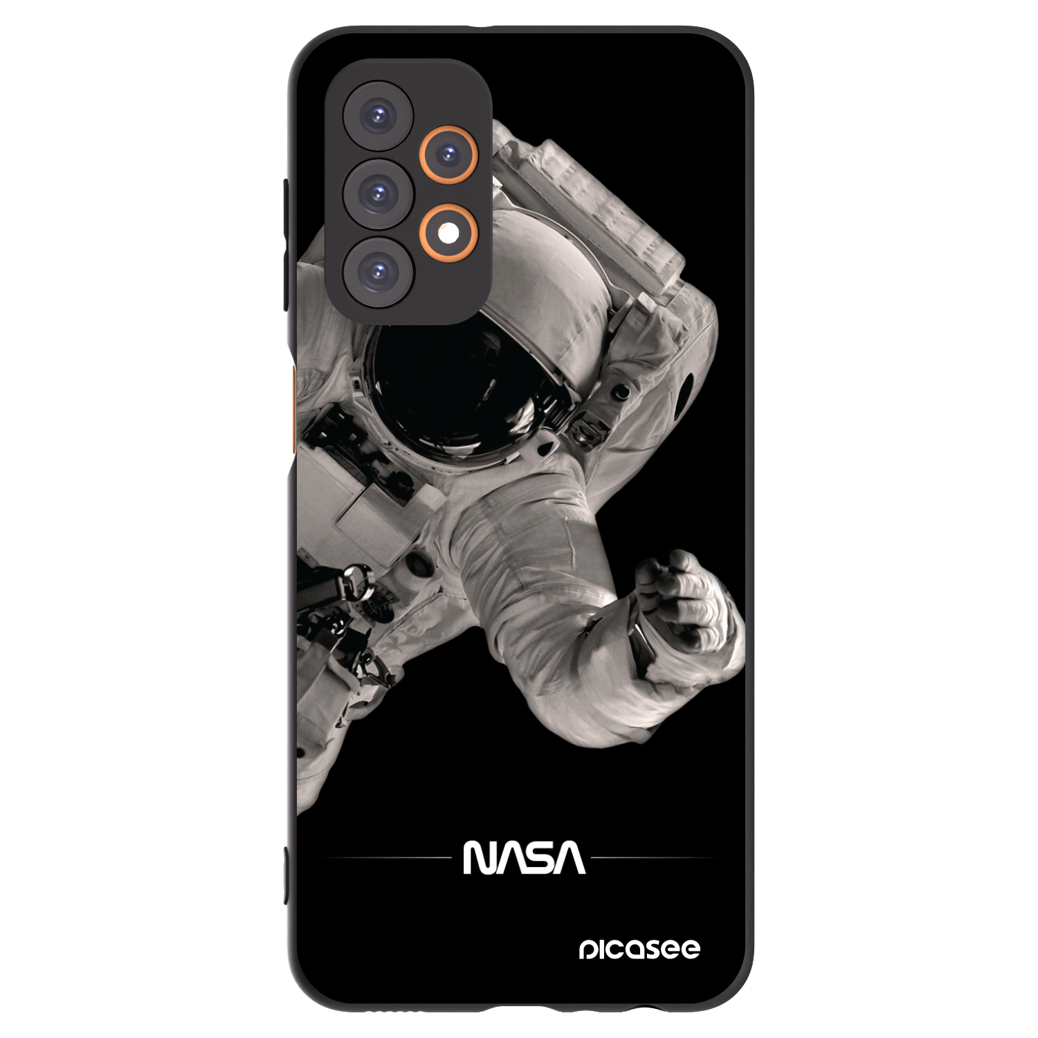 Picasee Μαύρη θήκη σιλικόνης για Samsung Galaxy A23 A235F 4G - Astronaut Big