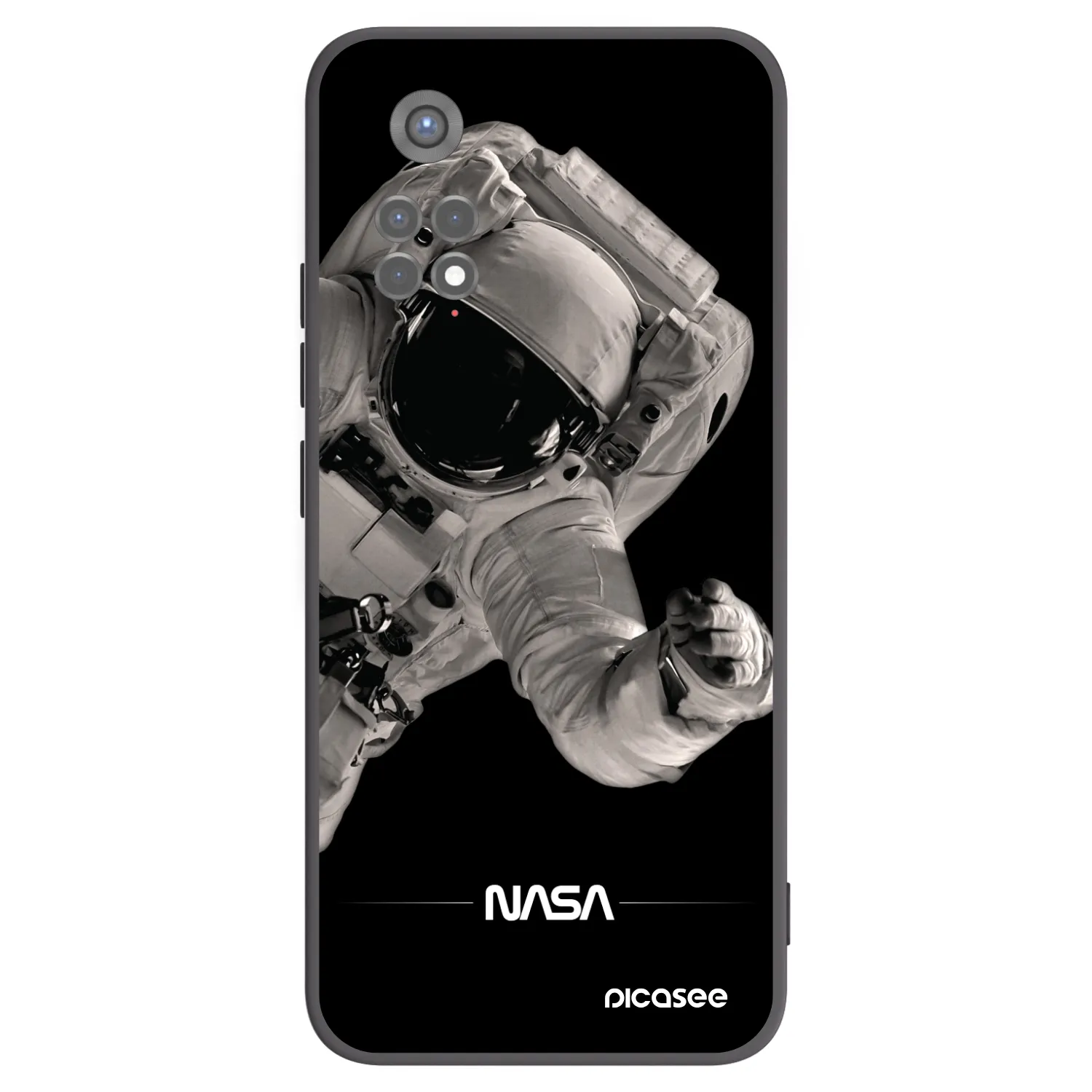 Picasee Μαύρη θήκη σιλικόνης για Xiaomi Redmi Note 11S 5G - Astronaut Big