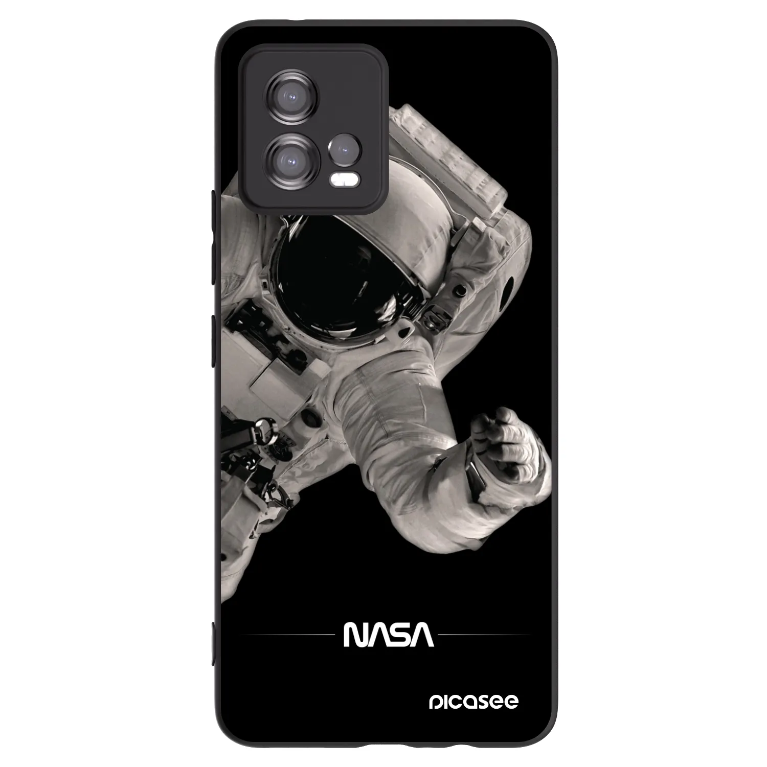 Picasee Μαύρη θήκη σιλικόνης για Motorola Moto G72 - Astronaut Big