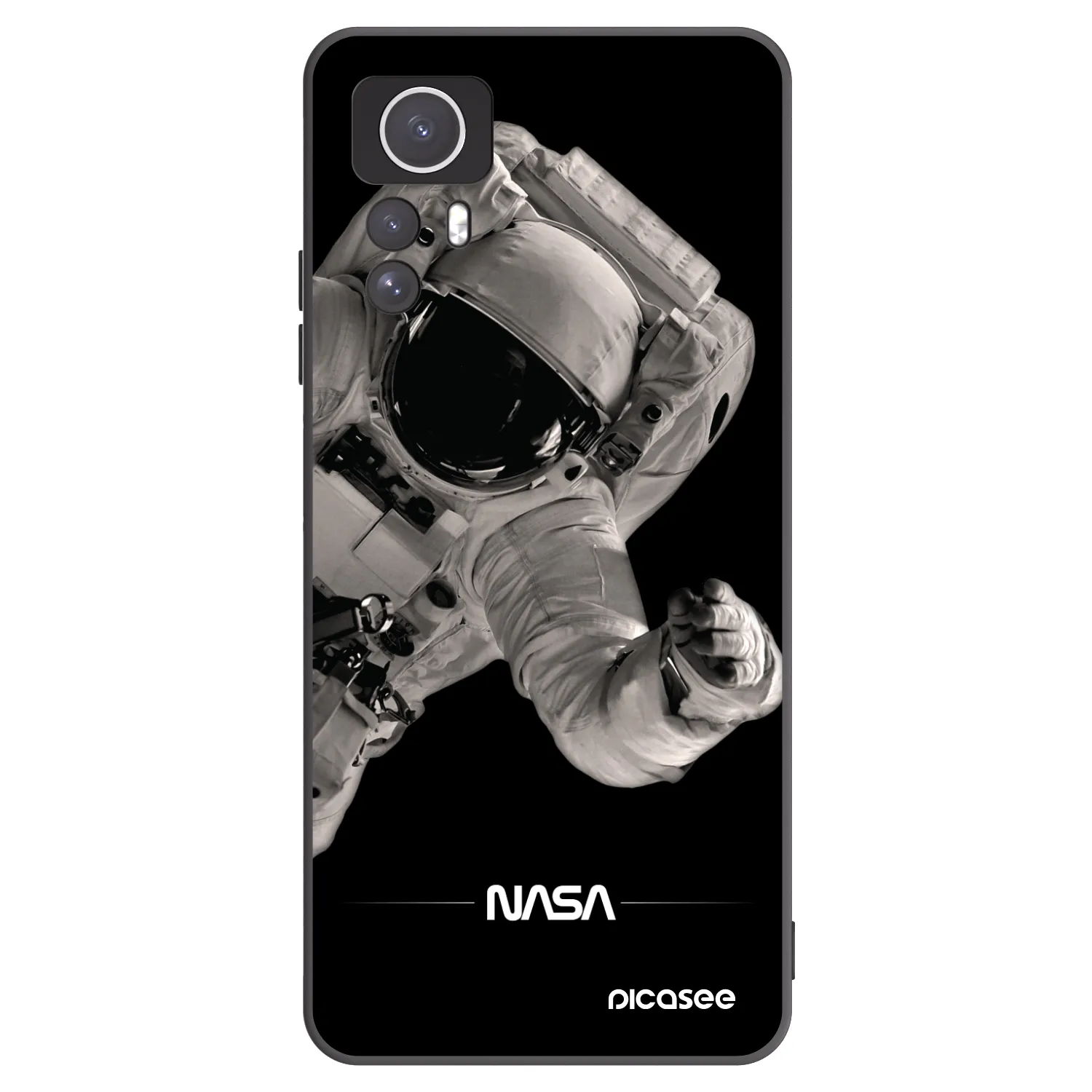 Picasee Μαύρη θήκη σιλικόνης για Xiaomi Redmi Note 12S - Astronaut Big