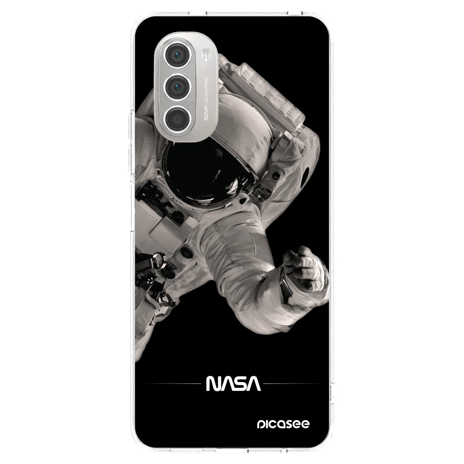 Picasee διαφανής θήκη σιλικόνης Motorola Moto G51 - Astronaut Big