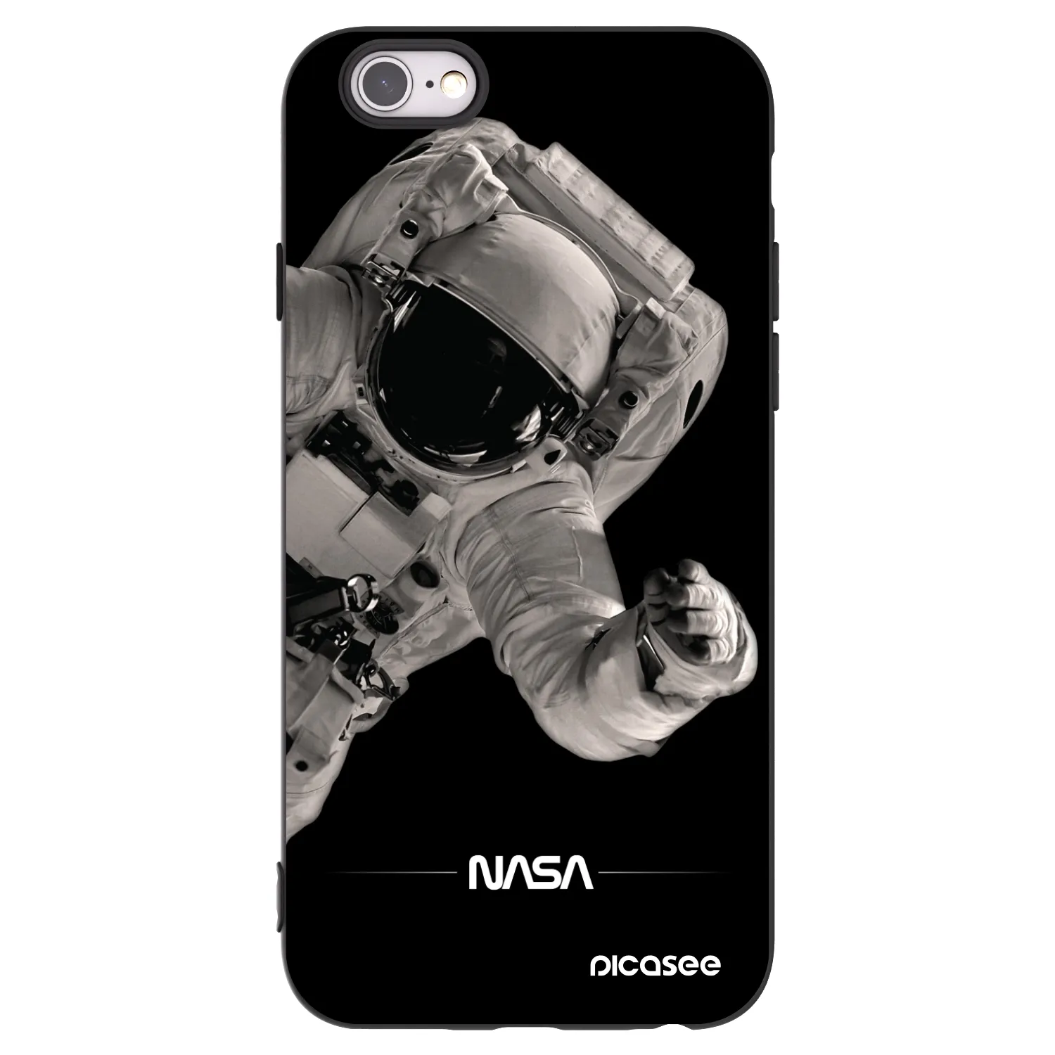 Picasee Μαύρη θήκη σιλικόνης για Apple iPhone 6/6S - Astronaut Big