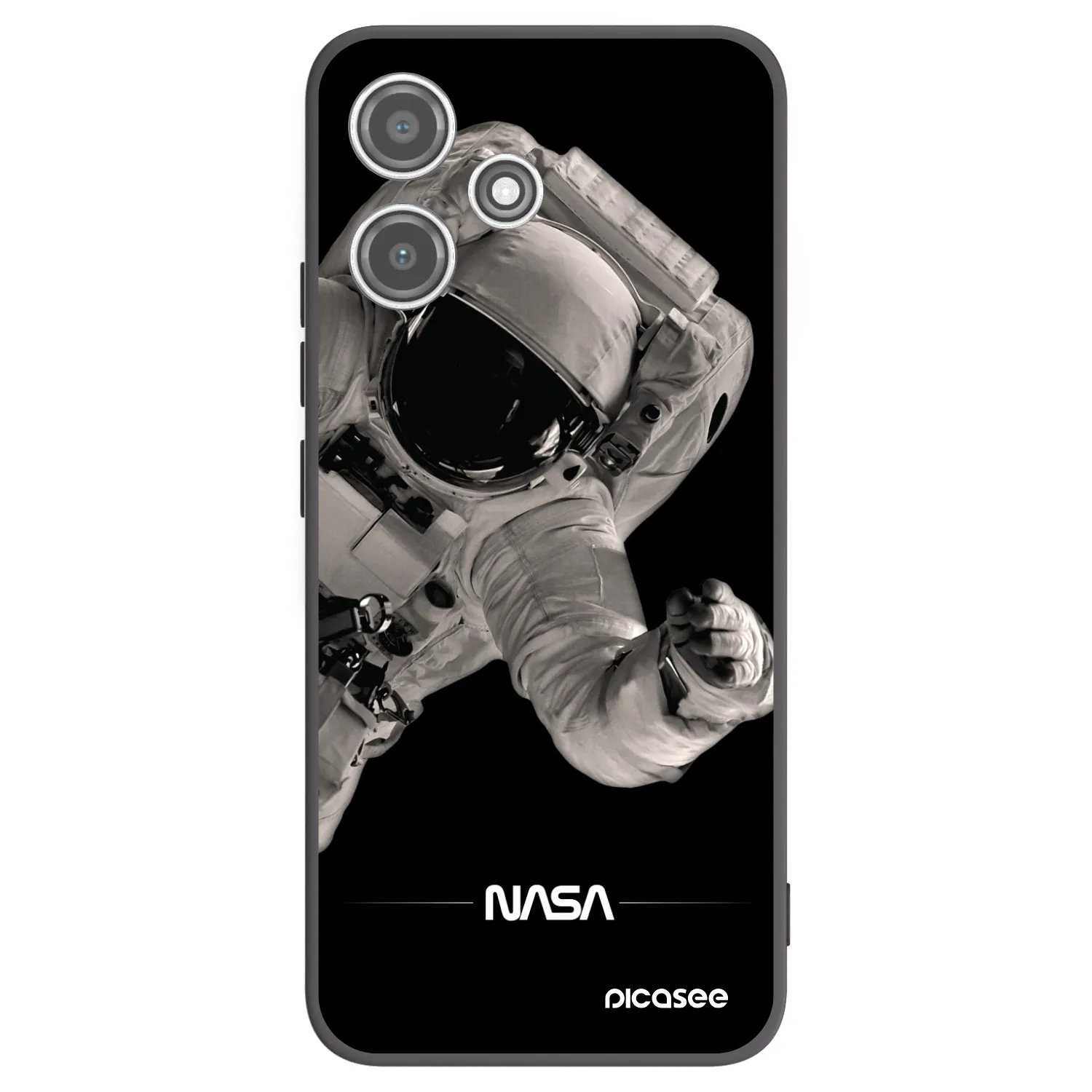 Picasee Μαύρη θήκη σιλικόνης για Xiaomi Redmi 12 5G - Astronaut Big