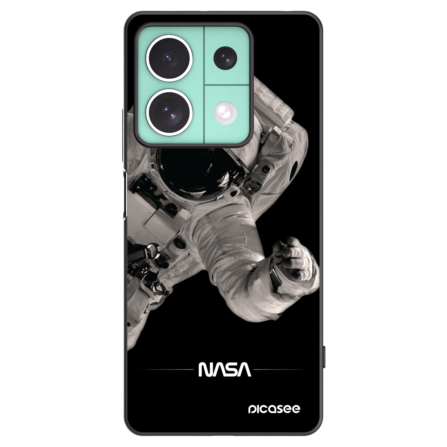Picasee Μαύρη θήκη σιλικόνης για Xiaomi Redmi Note 13 5G - Astronaut Big