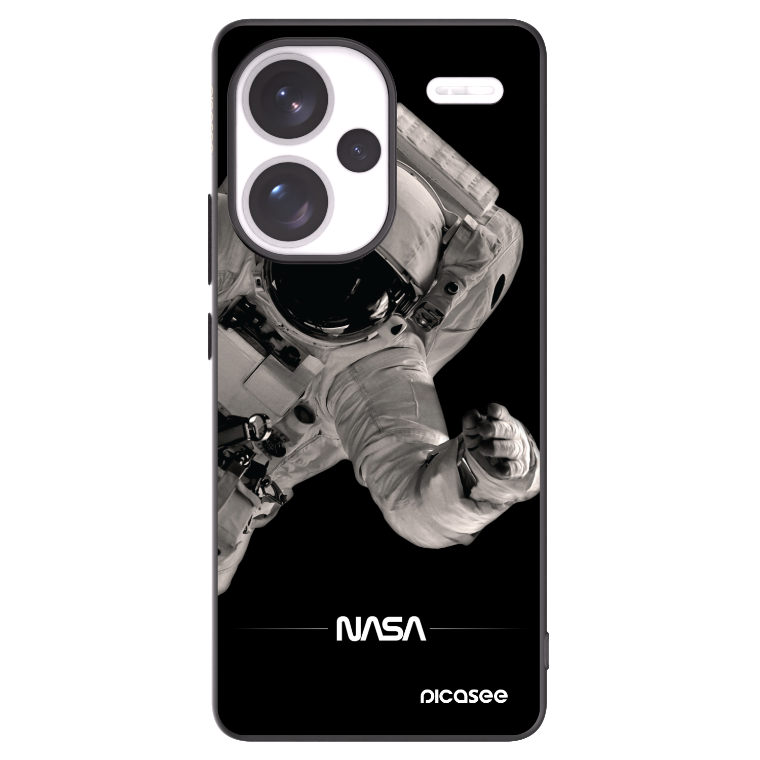 Picasee Μαύρη θήκη σιλικόνης για Xiaomi Redmi Note 13 Pro+ 5G - Astronaut Big