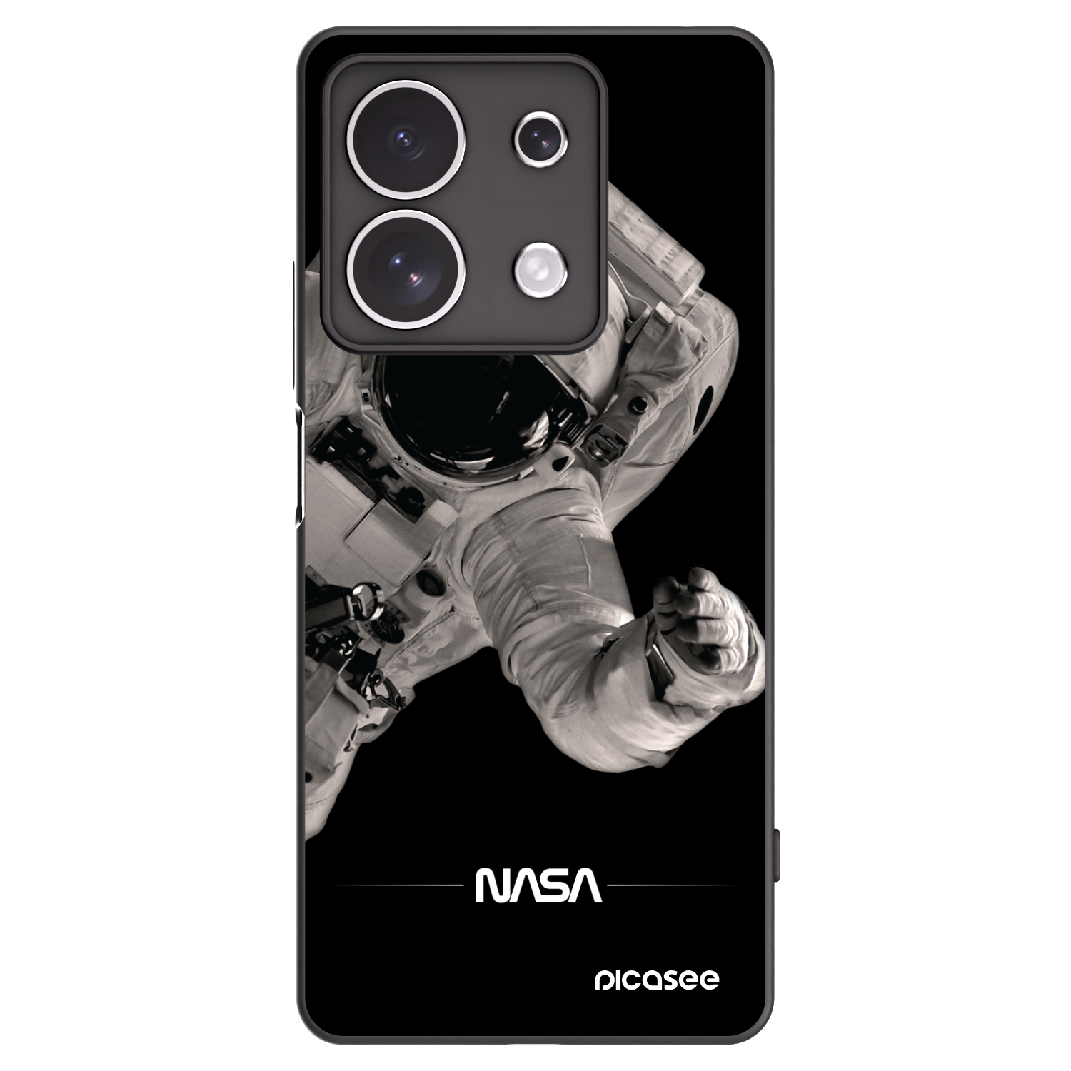 Picasee Μαύρη θήκη σιλικόνης για Xiaomi Redmi Note 13 4G - Astronaut Big