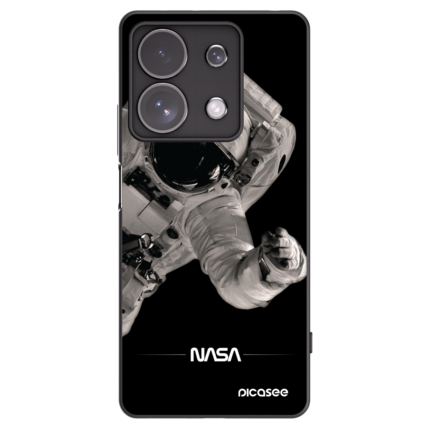 Picasee Μαύρη θήκη σιλικόνης για Xiaomi Redmi Note 13 Pro 4G - Astronaut Big