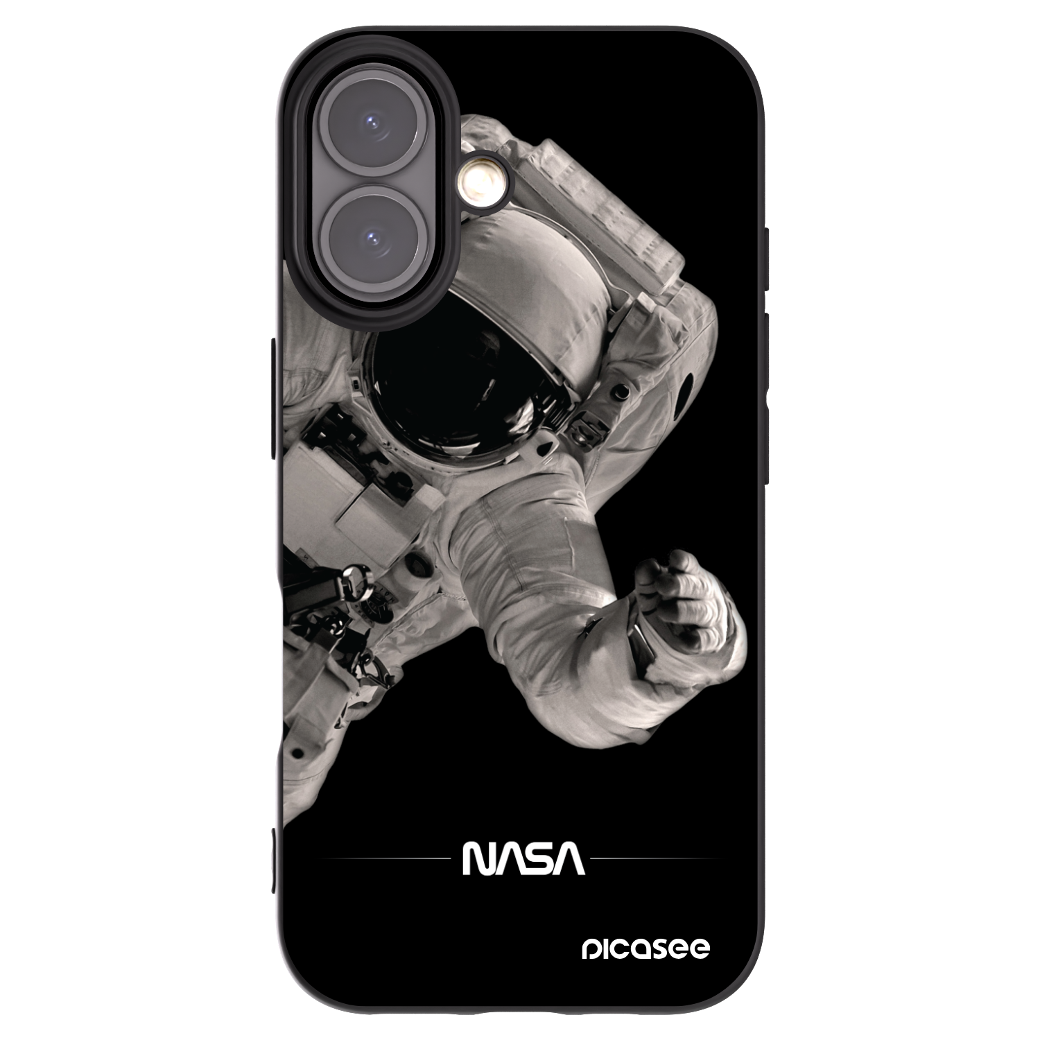 Picasee Μαύρη θήκη σιλικόνης για Apple iPhone 16 - Astronaut Big