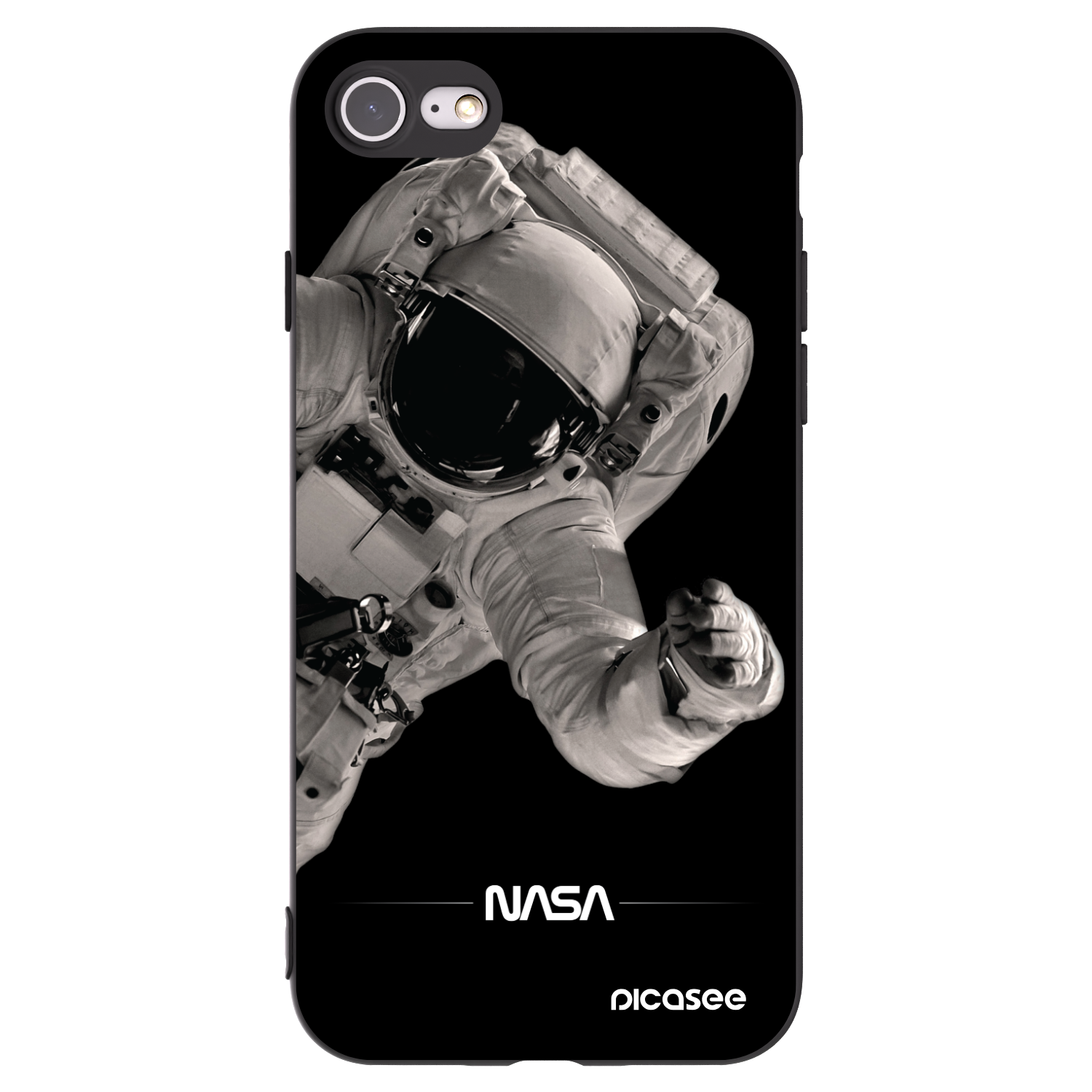 Picasee Μαύρη θήκη σιλικόνης για Apple iPhone 8 - Astronaut Big