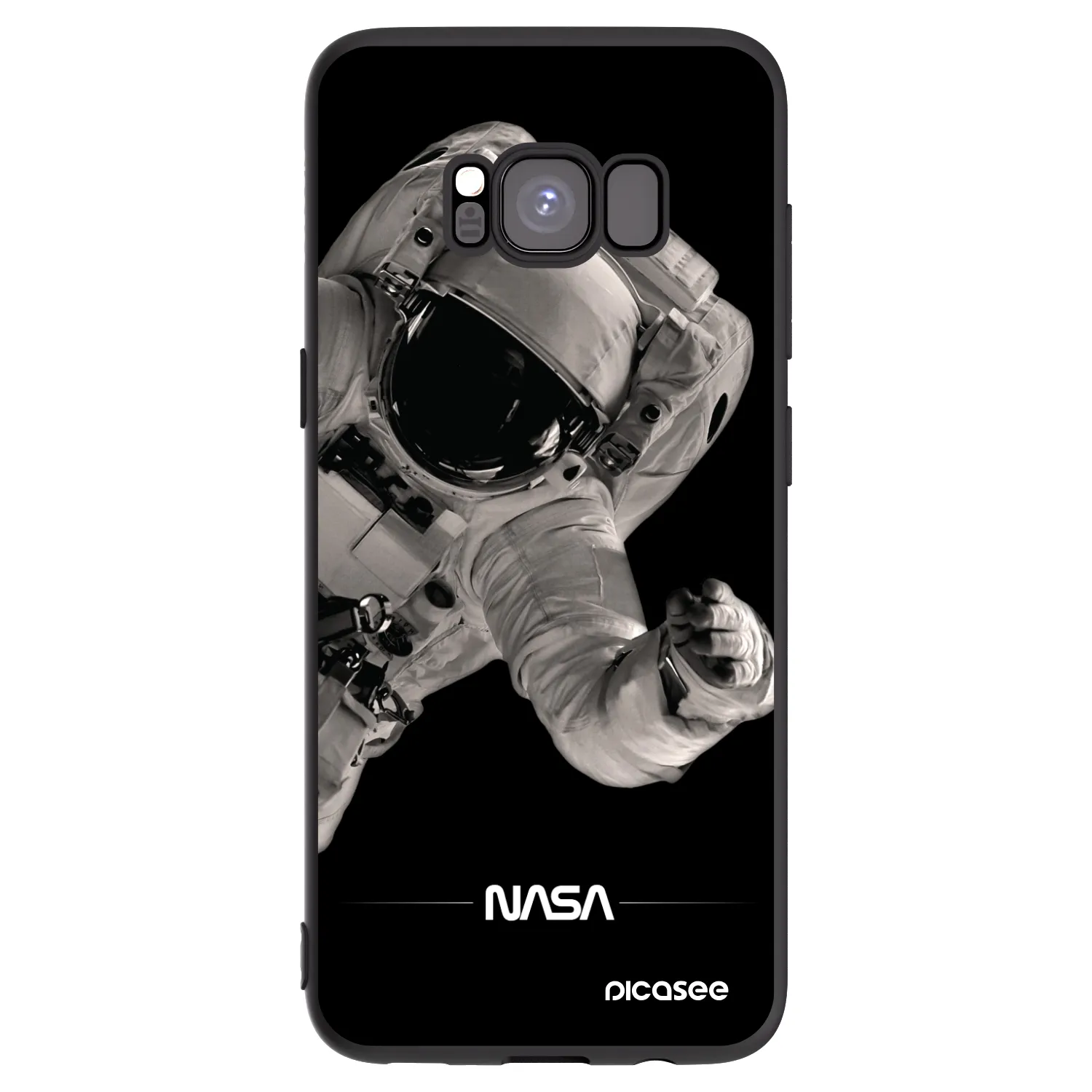 Picasee Μαύρη θήκη σιλικόνης για Samsung Galaxy S8 G950F - Astronaut Big