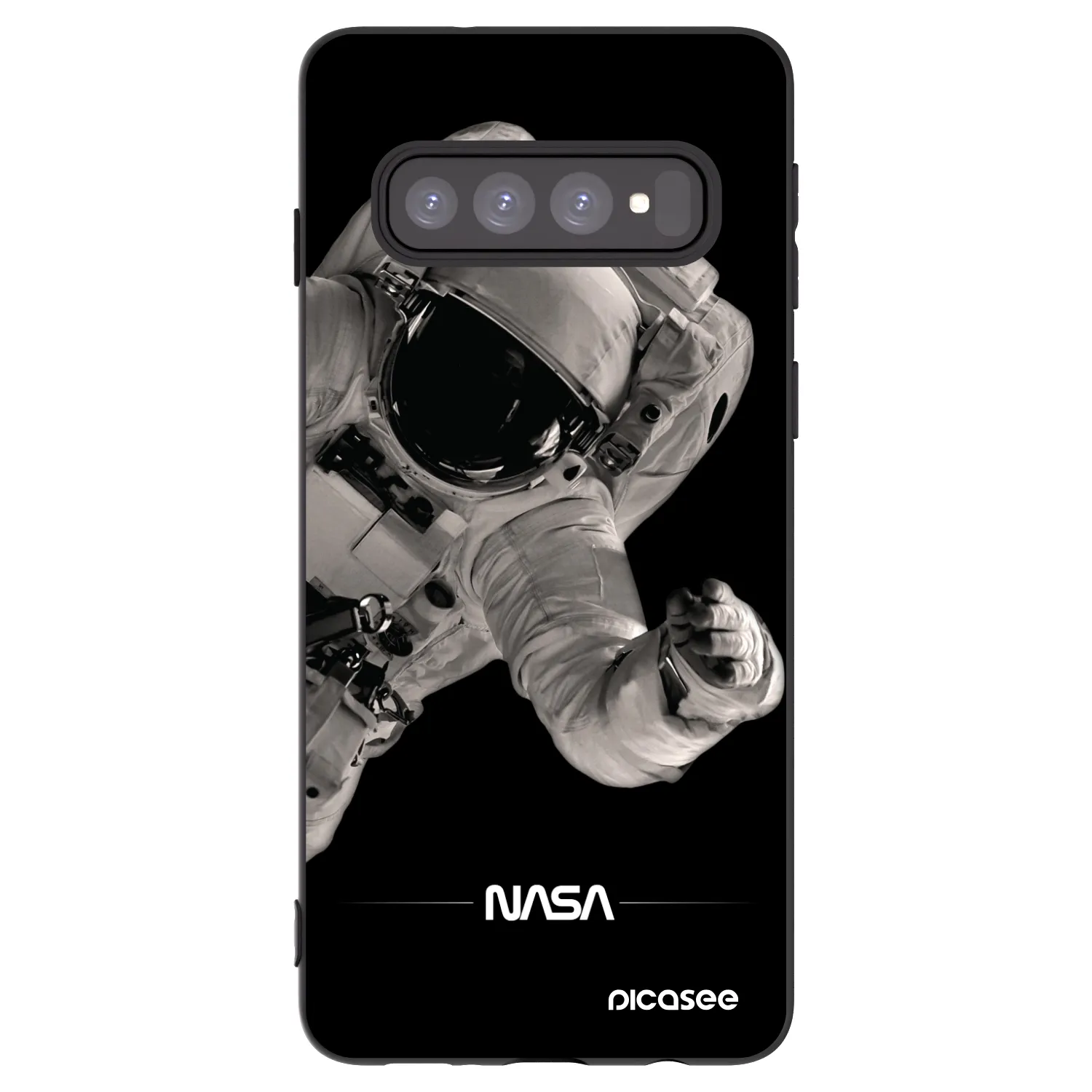 Picasee Μαύρη θήκη σιλικόνης για Samsung Galaxy S10 G973 - Astronaut Big