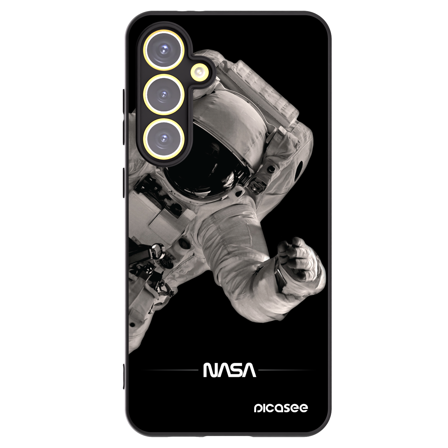 Picasee Μαύρη θήκη σιλικόνης για Samsung Galaxy S24 FE S721B - Astronaut Big