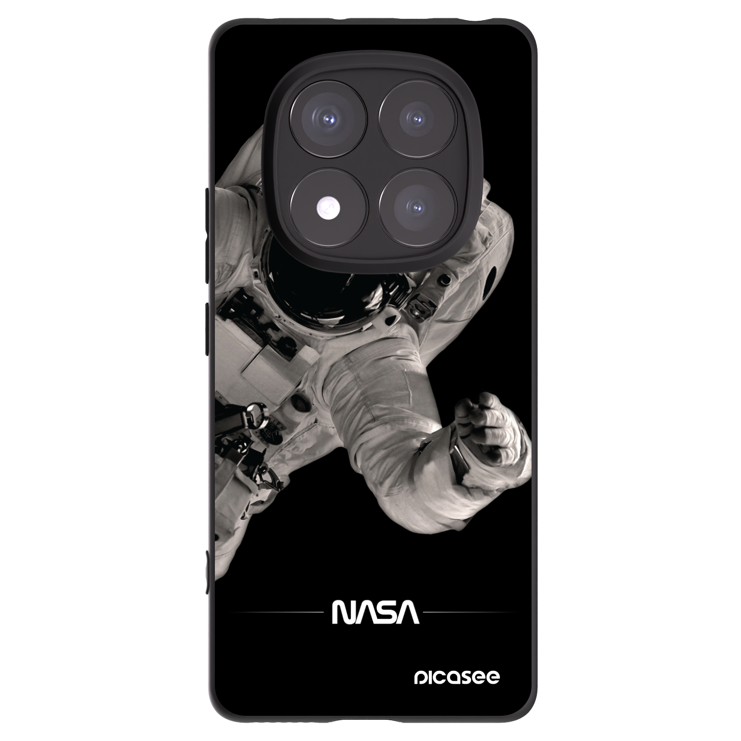 Picasee Μαύρη θήκη σιλικόνης για Xiaomi Redmi Note 14 Pro+ 5G - Astronaut Big