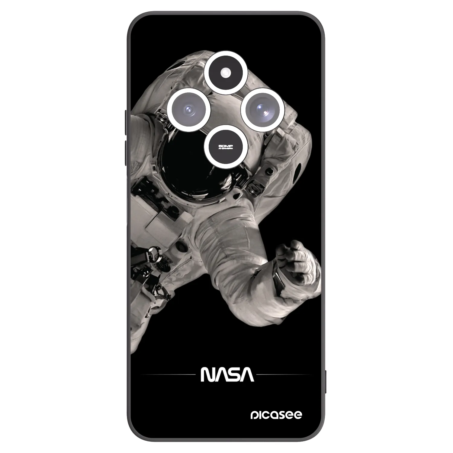 Picasee Μαύρη θήκη σιλικόνης για Xiaomi Redmi 14C - Astronaut Big