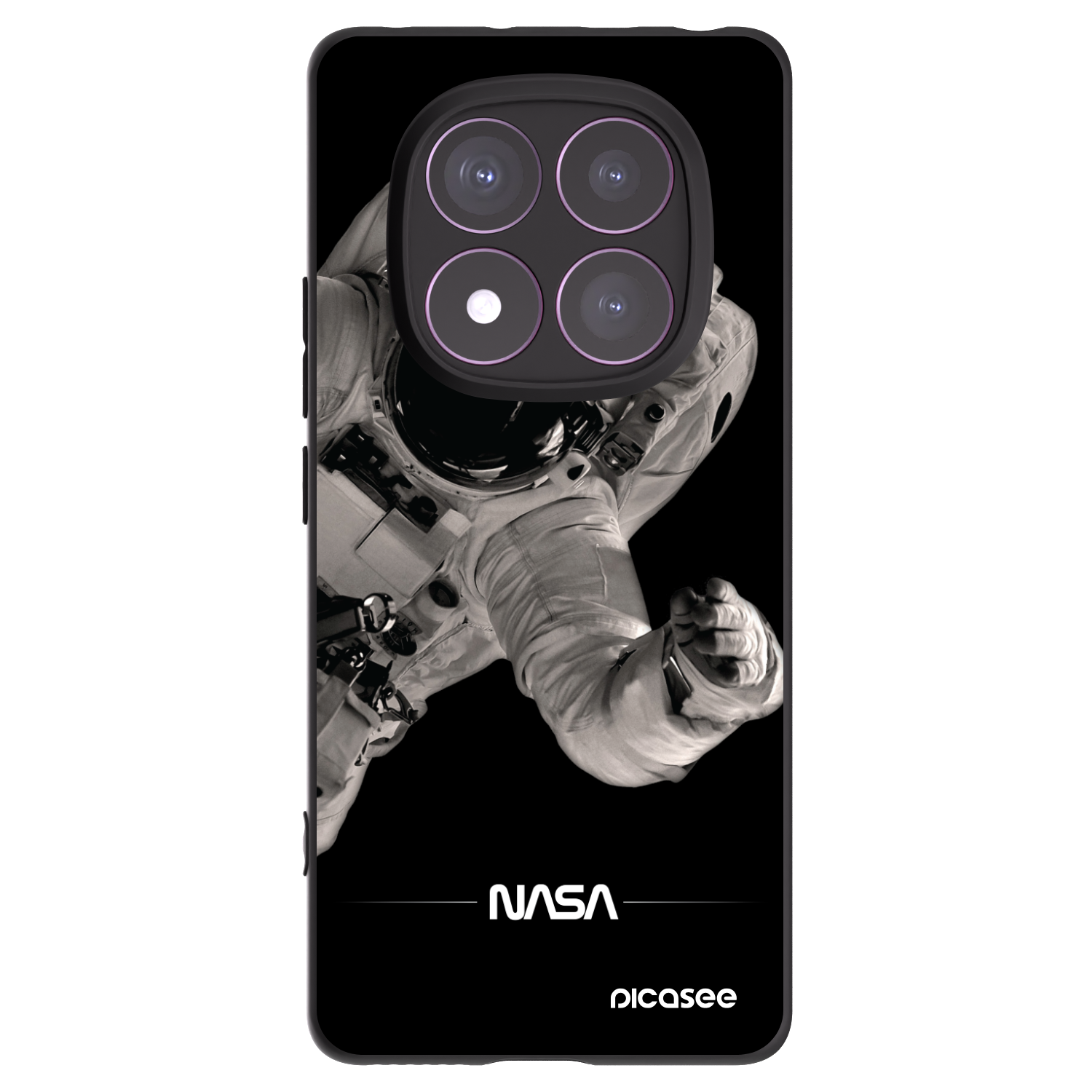 Picasee Μαύρη θήκη σιλικόνης για Xiaomi Redmi Note 14 Pro 4G - Astronaut Big
