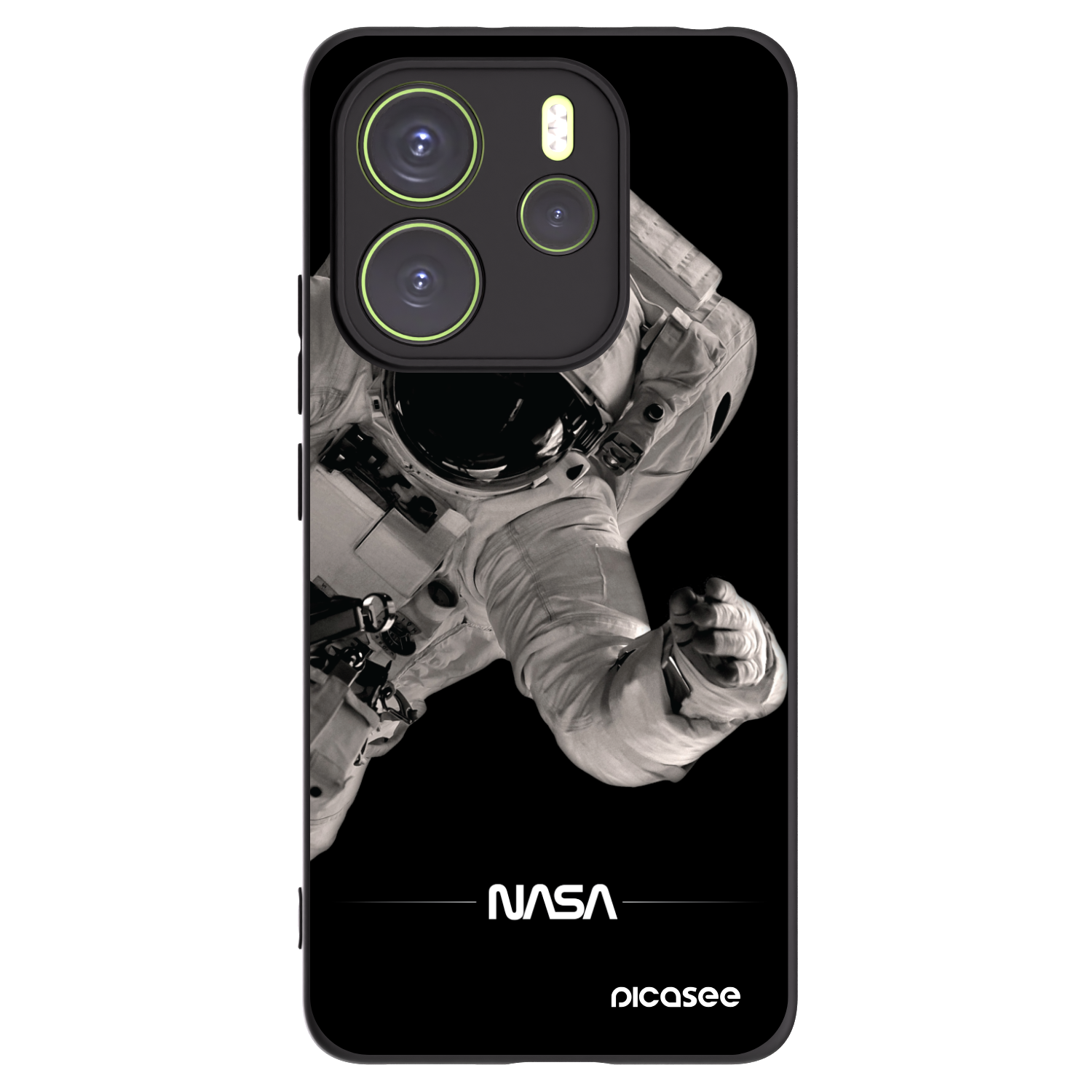 Picasee Μαύρη θήκη σιλικόνης για Xiaomi Redmi Note 14 4G - Astronaut Big