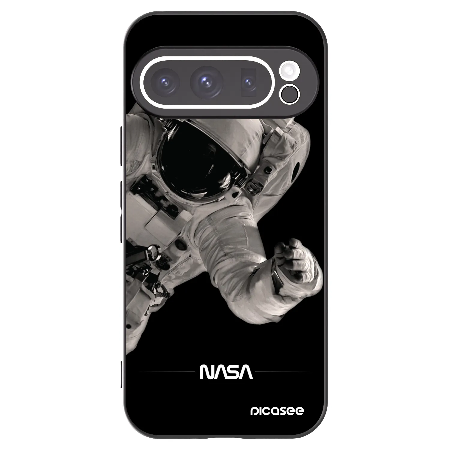 Picasee Μαύρη θήκη σιλικόνης για Google Pixel 9 Pro - Astronaut Big