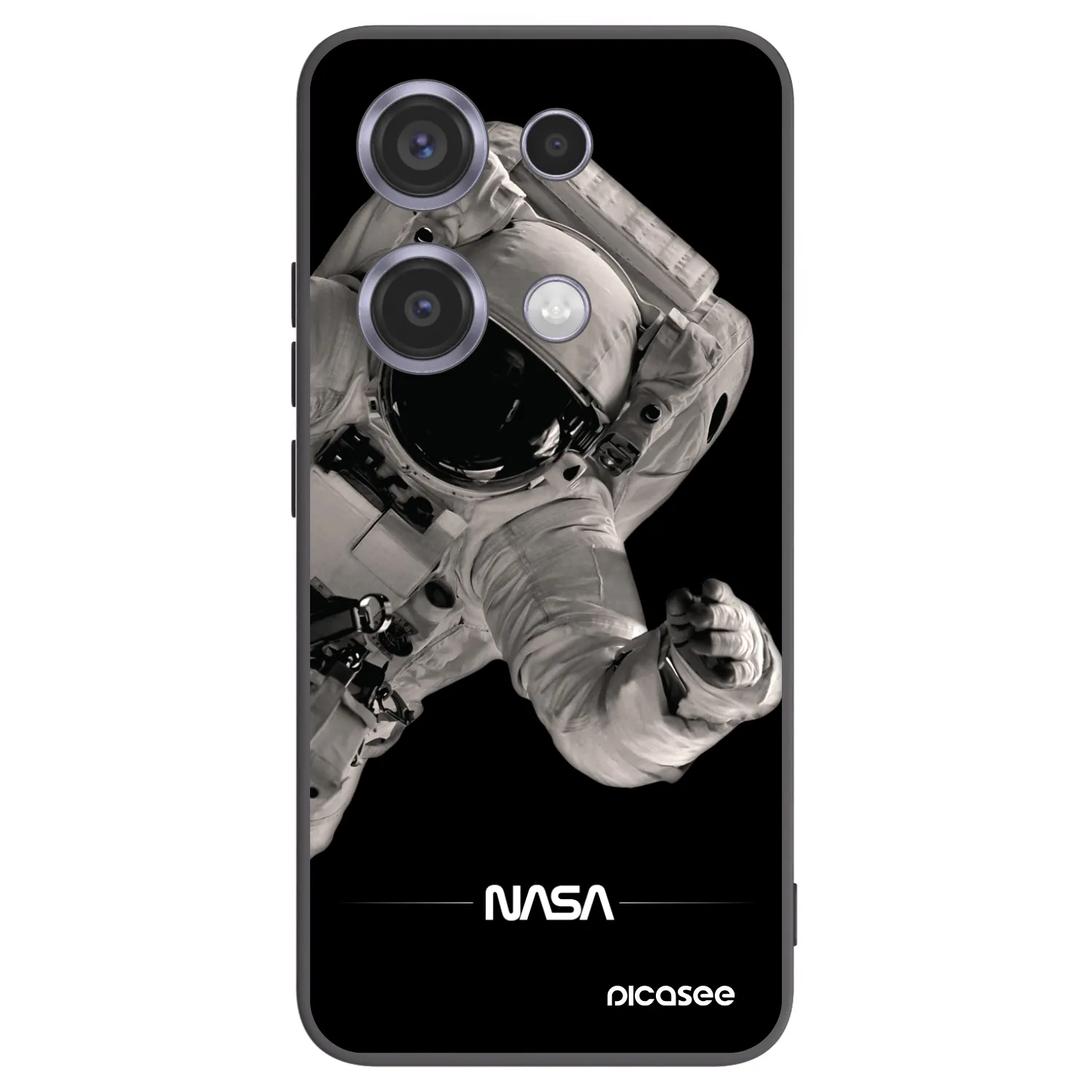 Picasee Μαύρη θήκη σιλικόνης για Xiaomi Redmi Note 14S - Astronaut Big
