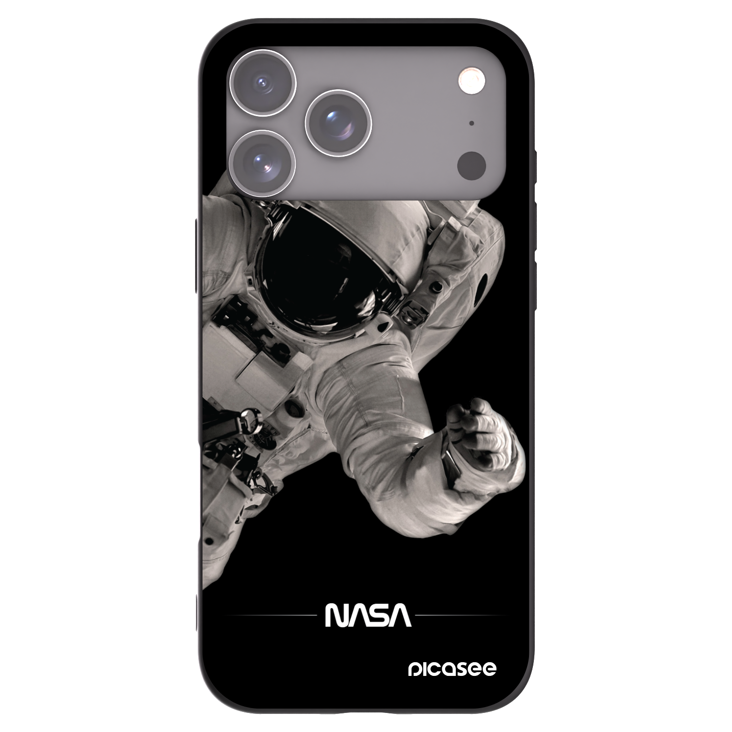 Picasee Μαύρη θήκη σιλικόνης για Apple iPhone 17 Pro Max - Astronaut Big