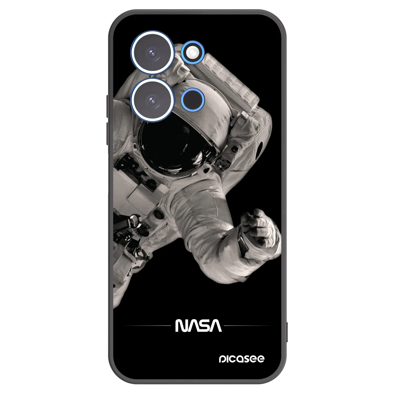 Picasee Μαύρη θήκη σιλικόνης για Xiaomi Redmi 15C 4G - Astronaut Big