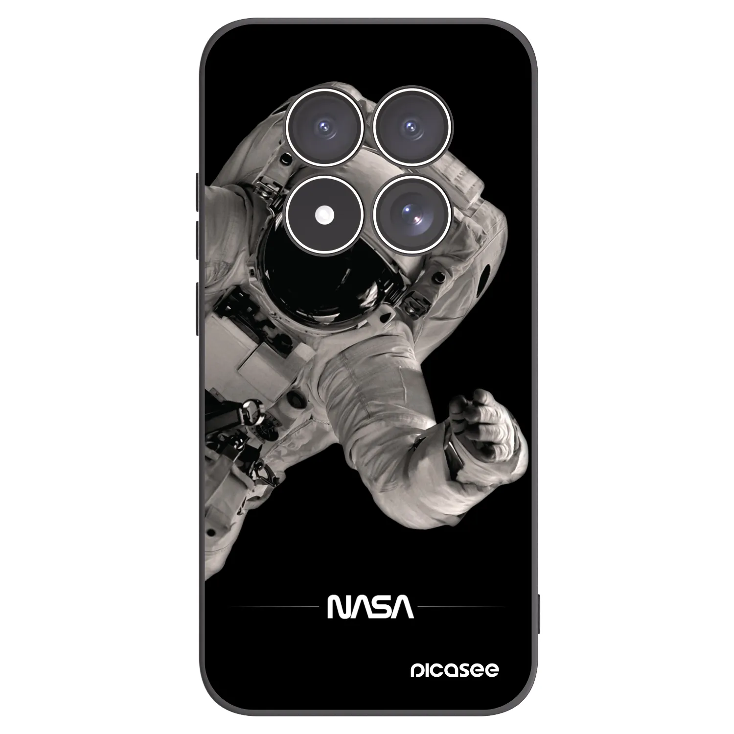 Picasee Μαύρη θήκη σιλικόνης για Xiaomi Redmi Note 15 Pro 4G - Astronaut Big