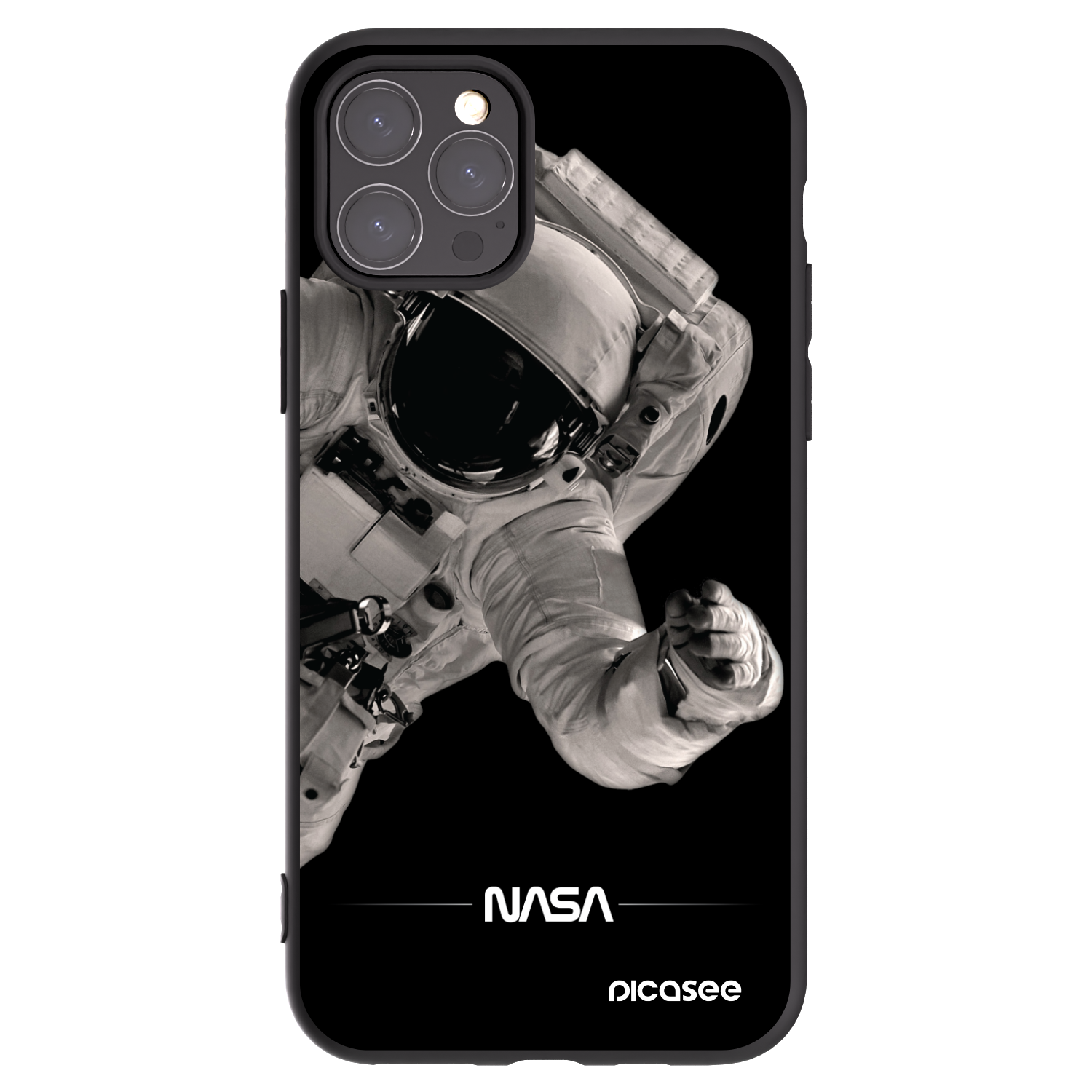 Picasee Μαύρη θήκη σιλικόνης για Apple iPhone 11 Pro - Astronaut Big