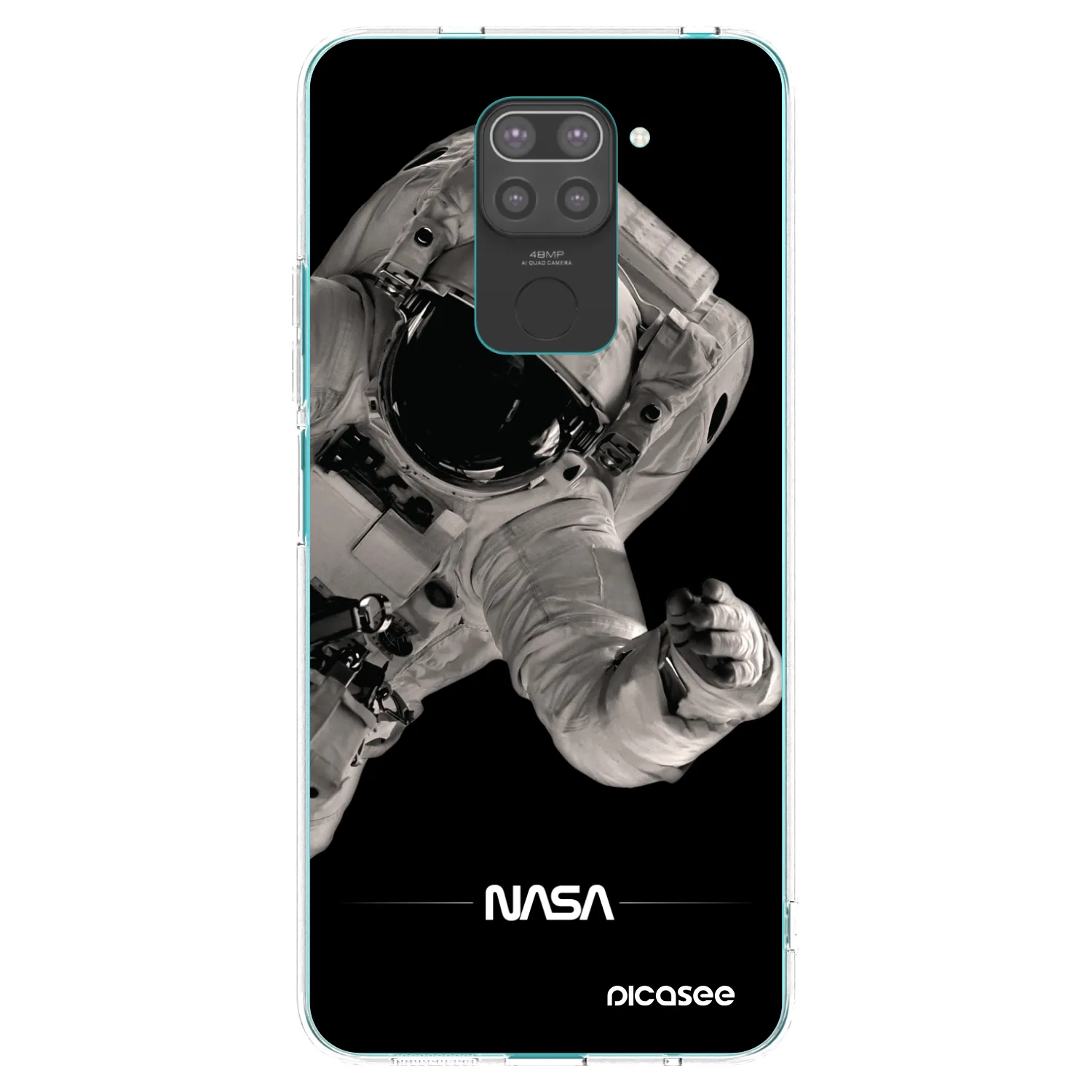 Picasee Μαύρη θήκη σιλικόνης για Xiaomi Redmi Note 9 - Astronaut Big
