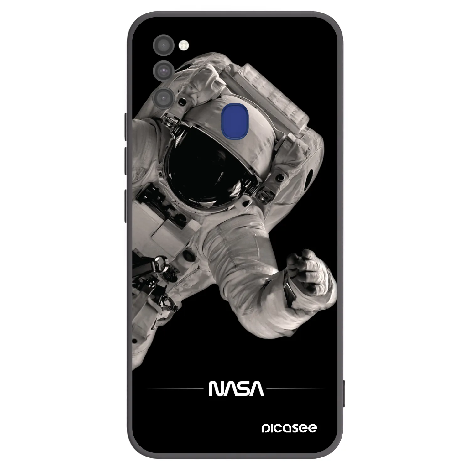 Picasee Μαύρη θήκη σιλικόνης για Samsung Galaxy M21 M215F - Astronaut Big