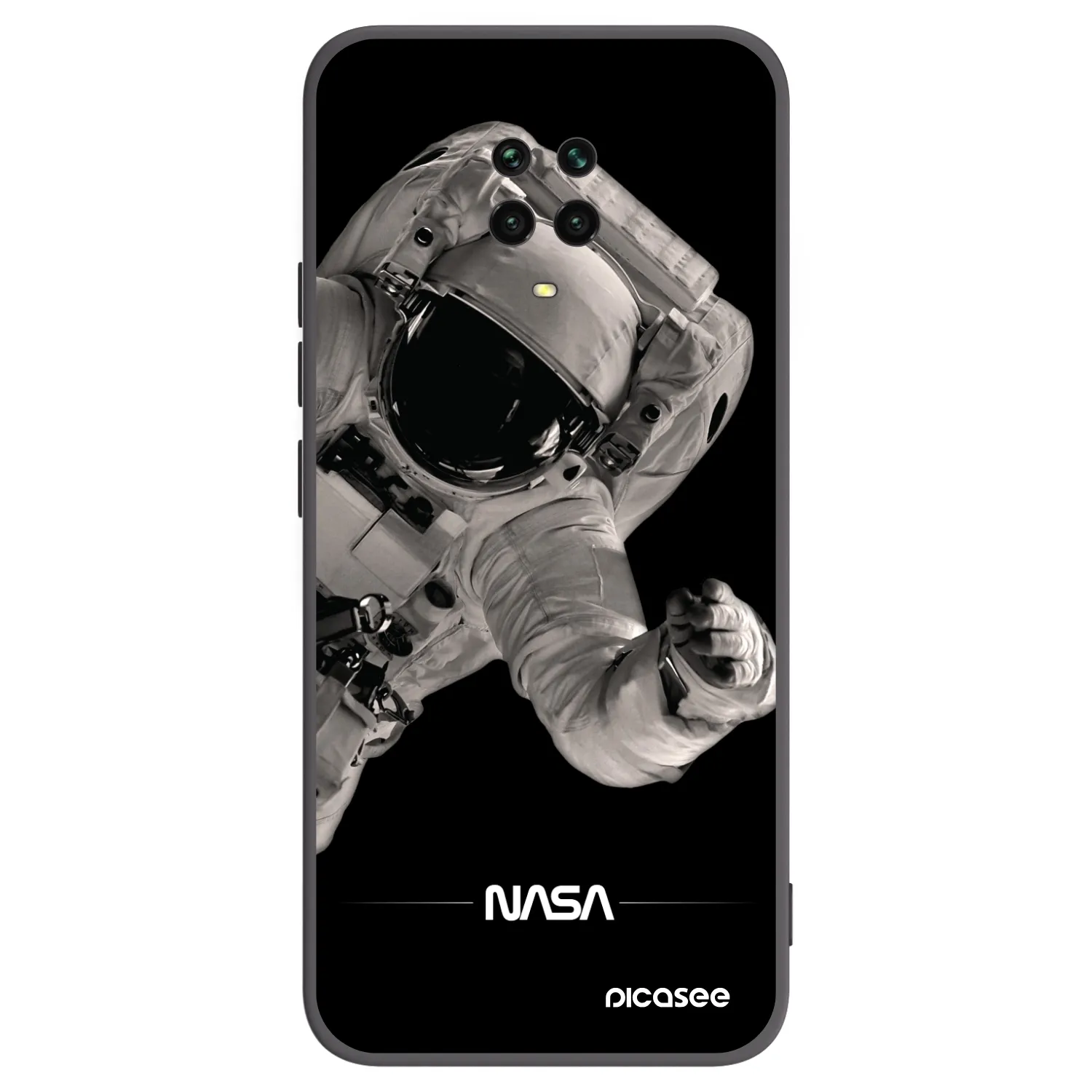 Picasee Μαύρη θήκη σιλικόνης για Xiaomi Redmi Note 9S - Astronaut Big