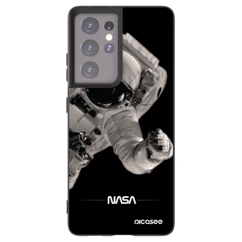 Picasee Μαύρη θήκη σιλικόνης για Samsung Galaxy S21 Ultra 5G G998B - Astronaut Big