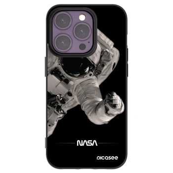 Picasee Μαύρη θήκη σιλικόνης για Apple iPhone 14 Pro - Astronaut Big