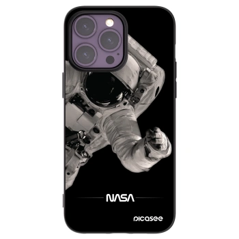 Picasee Μαύρη θήκη σιλικόνης για Apple iPhone 14 Pro Max - Astronaut Big