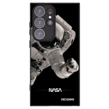 Picasee Μαύρη θήκη σιλικόνης για Samsung Galaxy S23 Ultra 5G - Astronaut Big