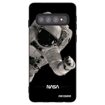 Picasee Μαύρη θήκη σιλικόνης για Samsung Galaxy S10 G973 - Astronaut Big