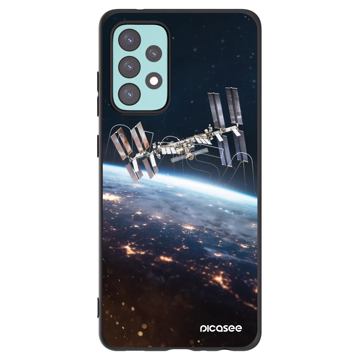 Picasee Μαύρη θήκη σιλικόνης για Samsung Galaxy A72 A725F - Station